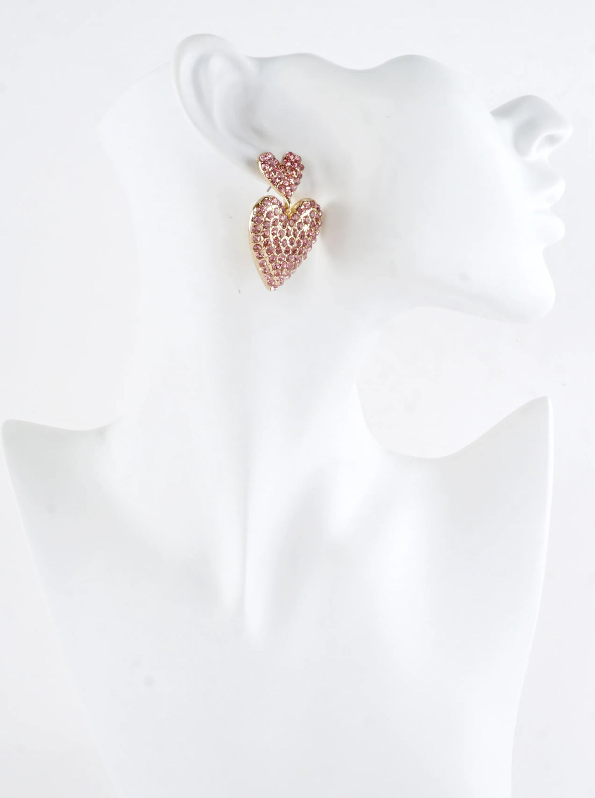 Chunky 2 Tier Crystal Pave Dangle Drop Earrings