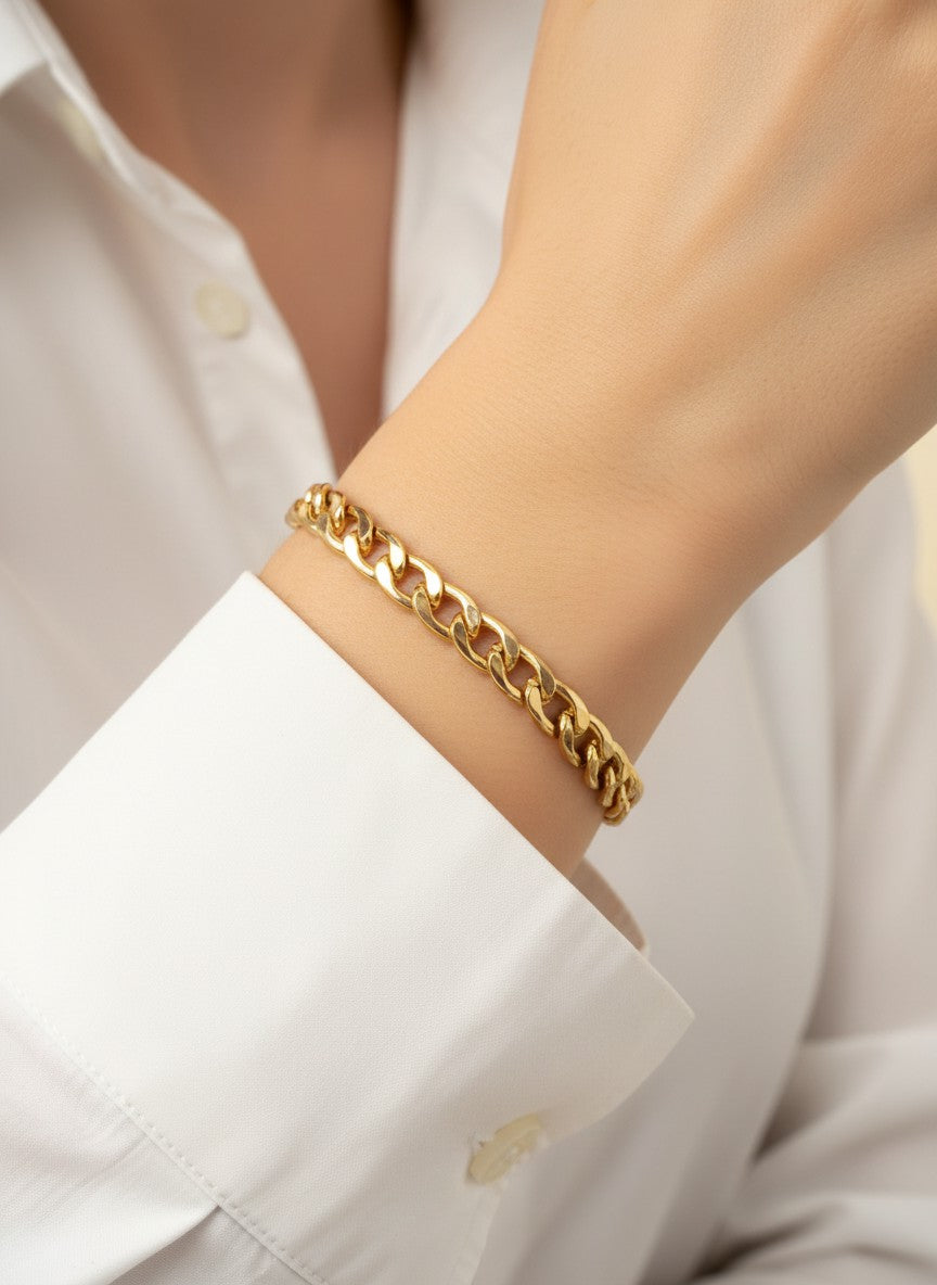 Chunky Polished Chain Lobster Clasp Bracelet