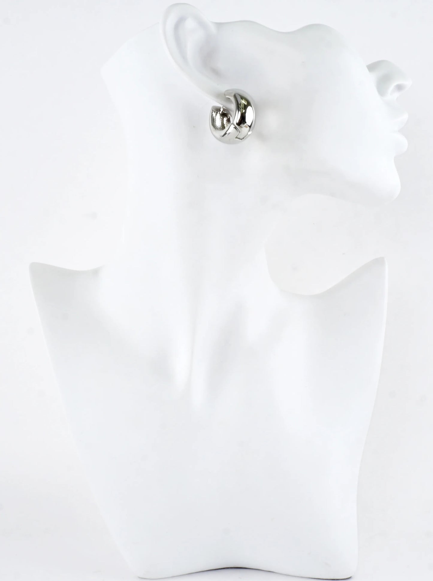 Chunky Round Brass Huggie Hoop Earrings
