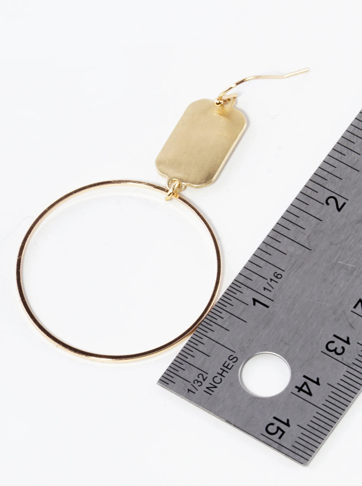 Circle Drop Brass Dangle Earrings