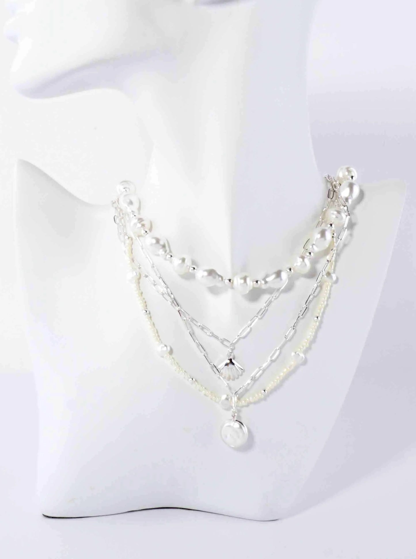 Coastal Glow Pearl Sea-Life Layered Necklace