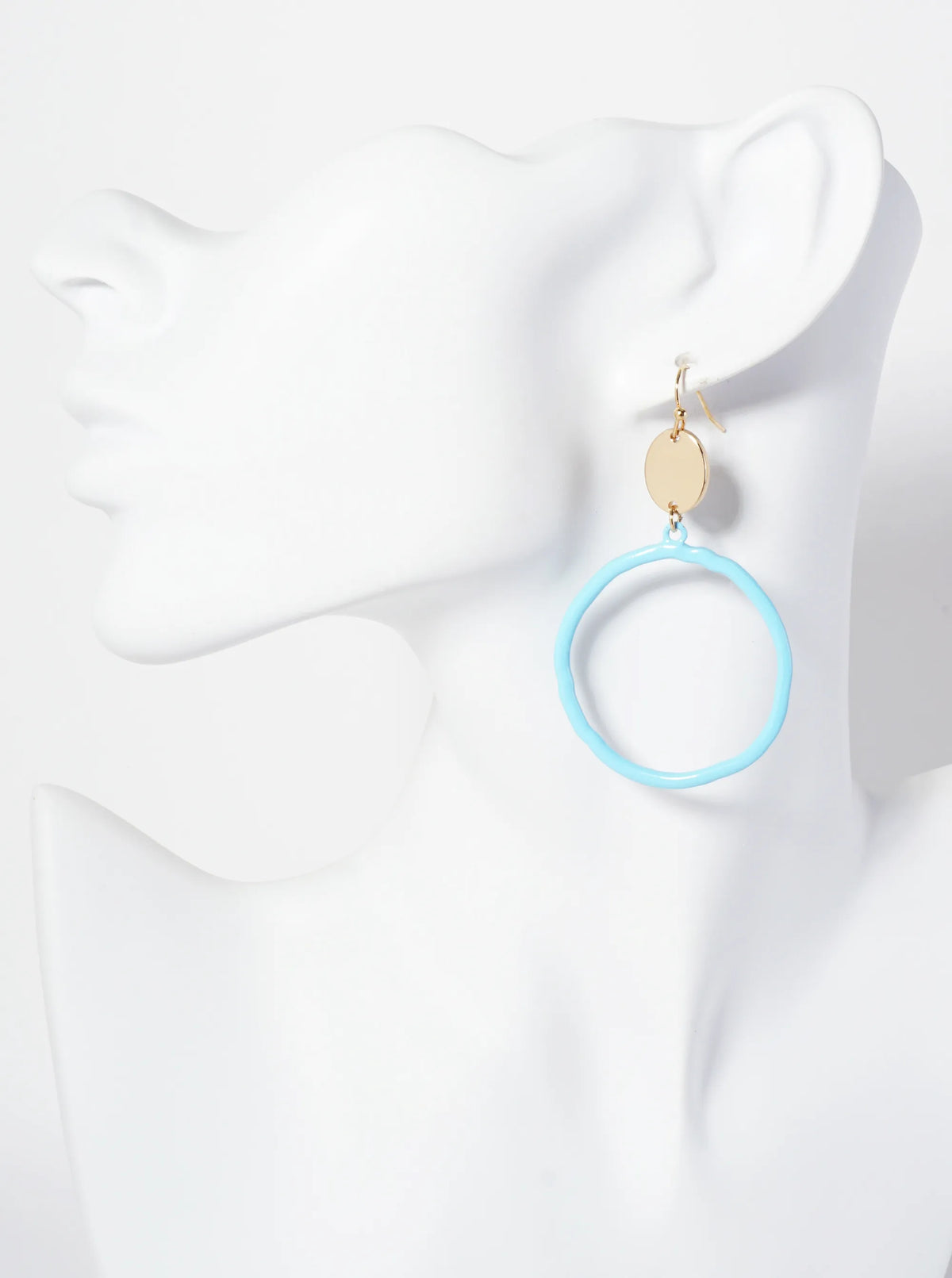 Color-Coated Circle Drop Dangle Earrings