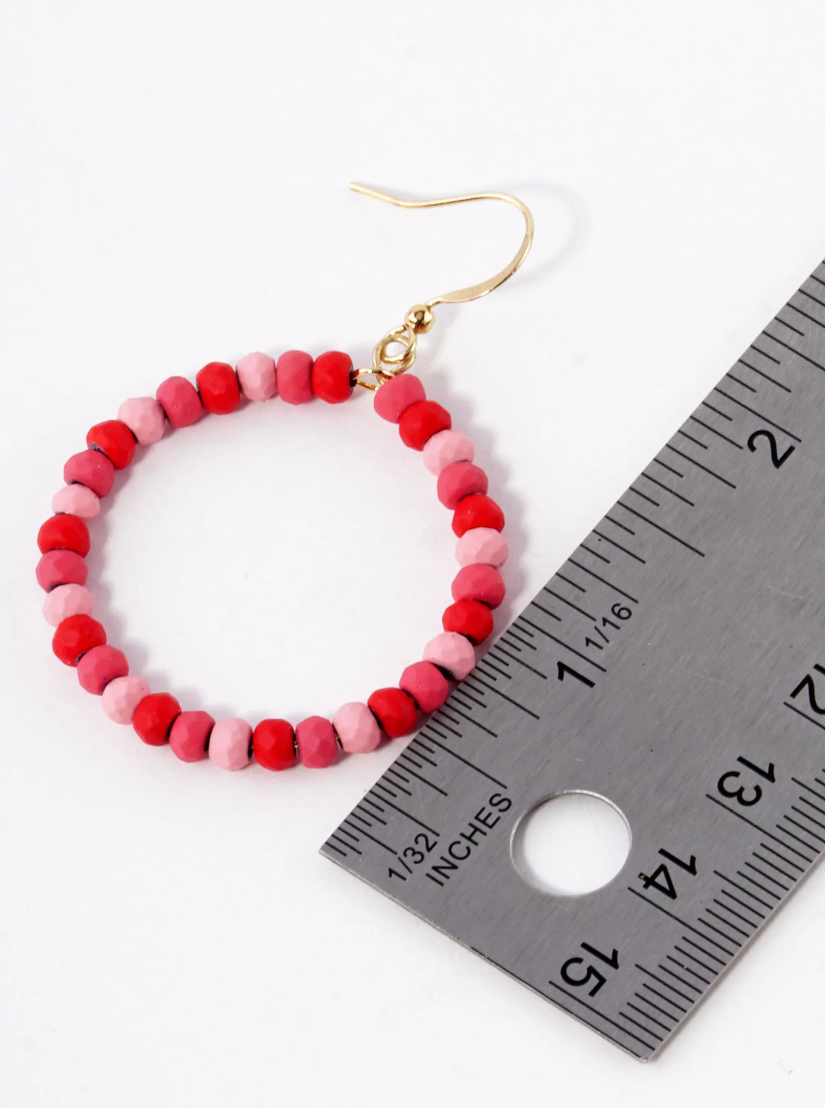 Color Coated Faceted Beaded Circle Dangle Earrings