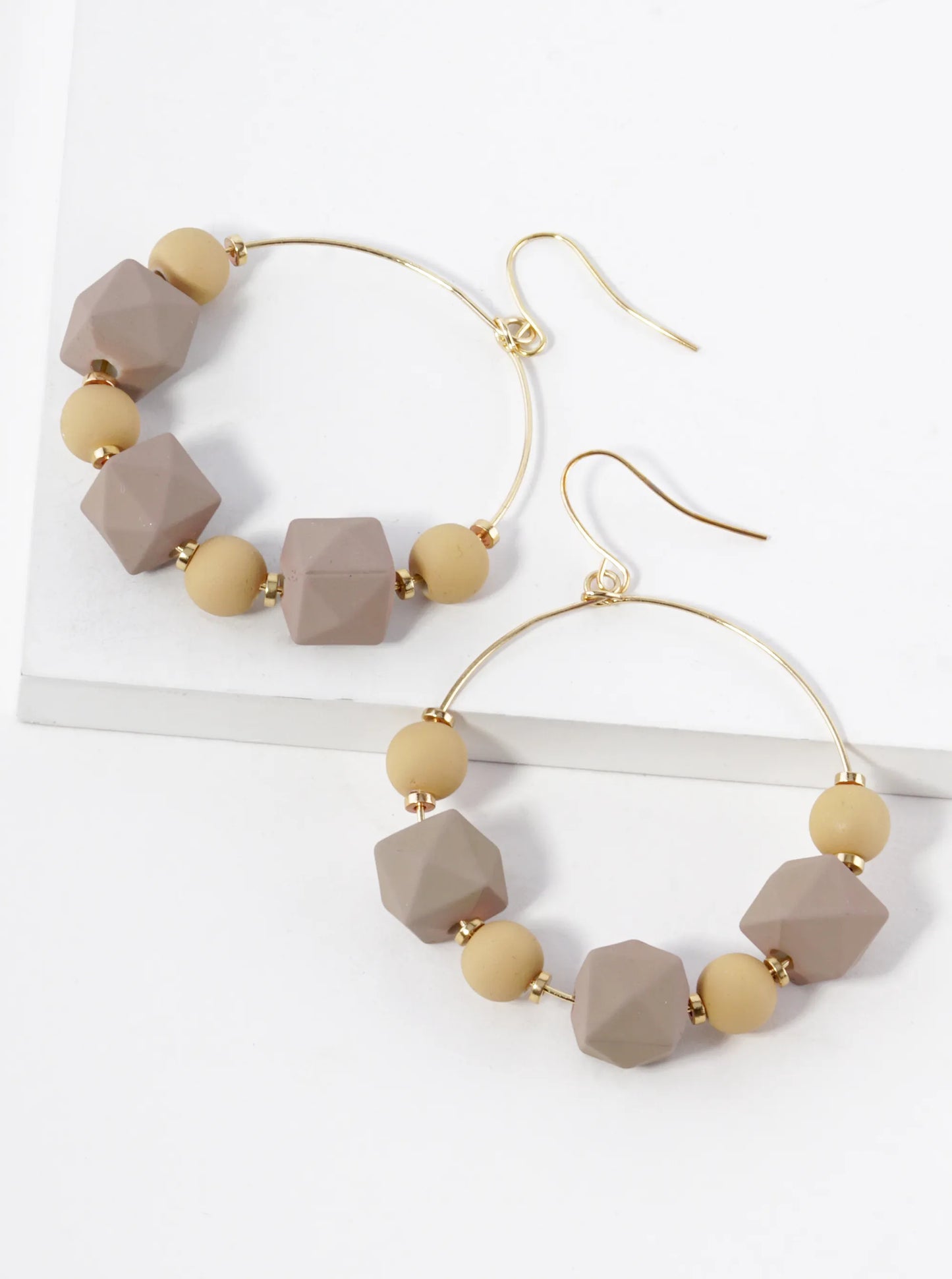 Color Coated Fun Beaded Steel Wire Dangle Earrings
