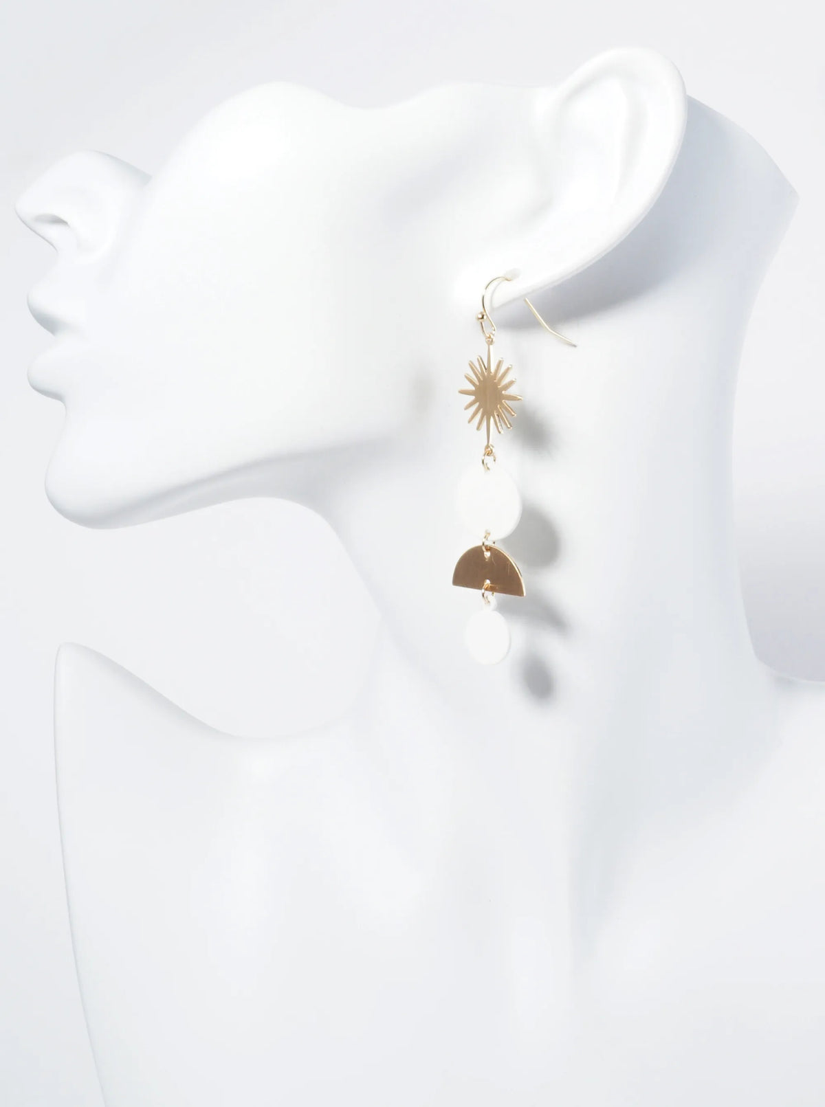 Color Coated Geometric Circles Drip Sunburst Dangle Earrings
