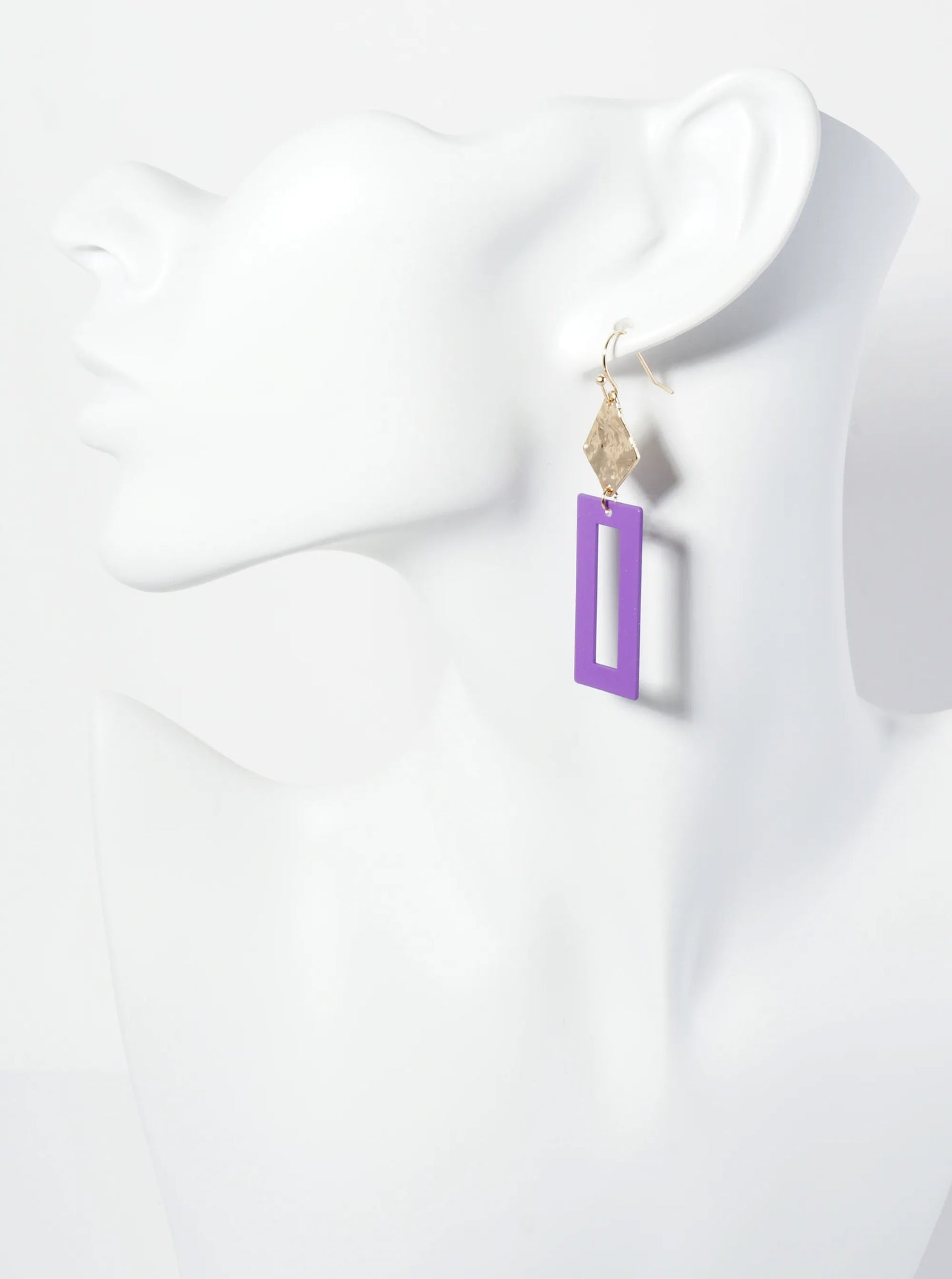 Color Coated Geometric Dangle Drop Earrings