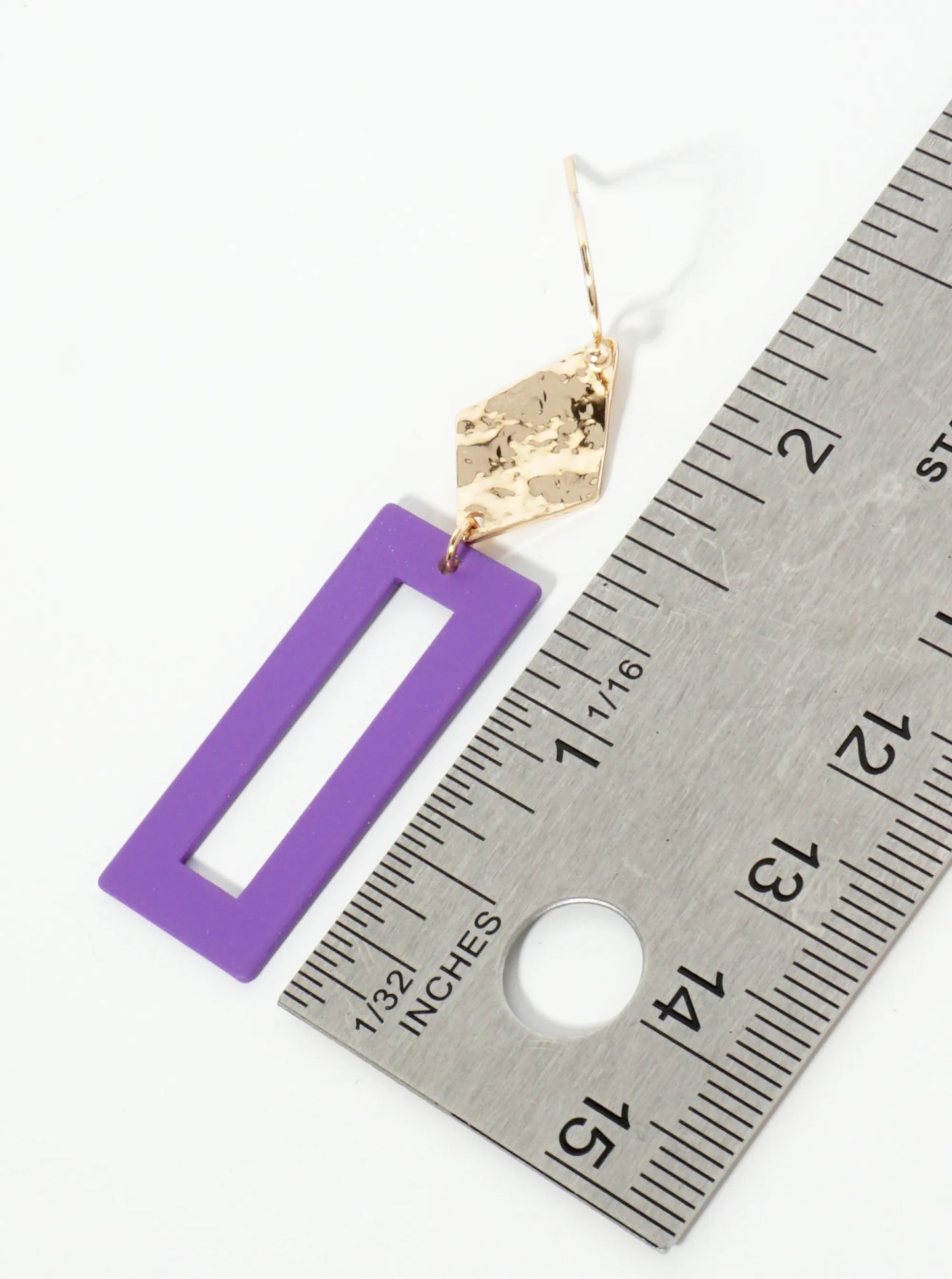 Color Coated Geometric Dangle Drop Earrings