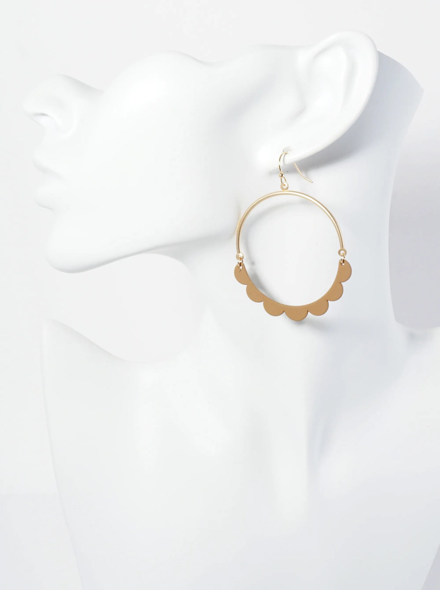Color Coated Linked Half Circle Dangle Earrings