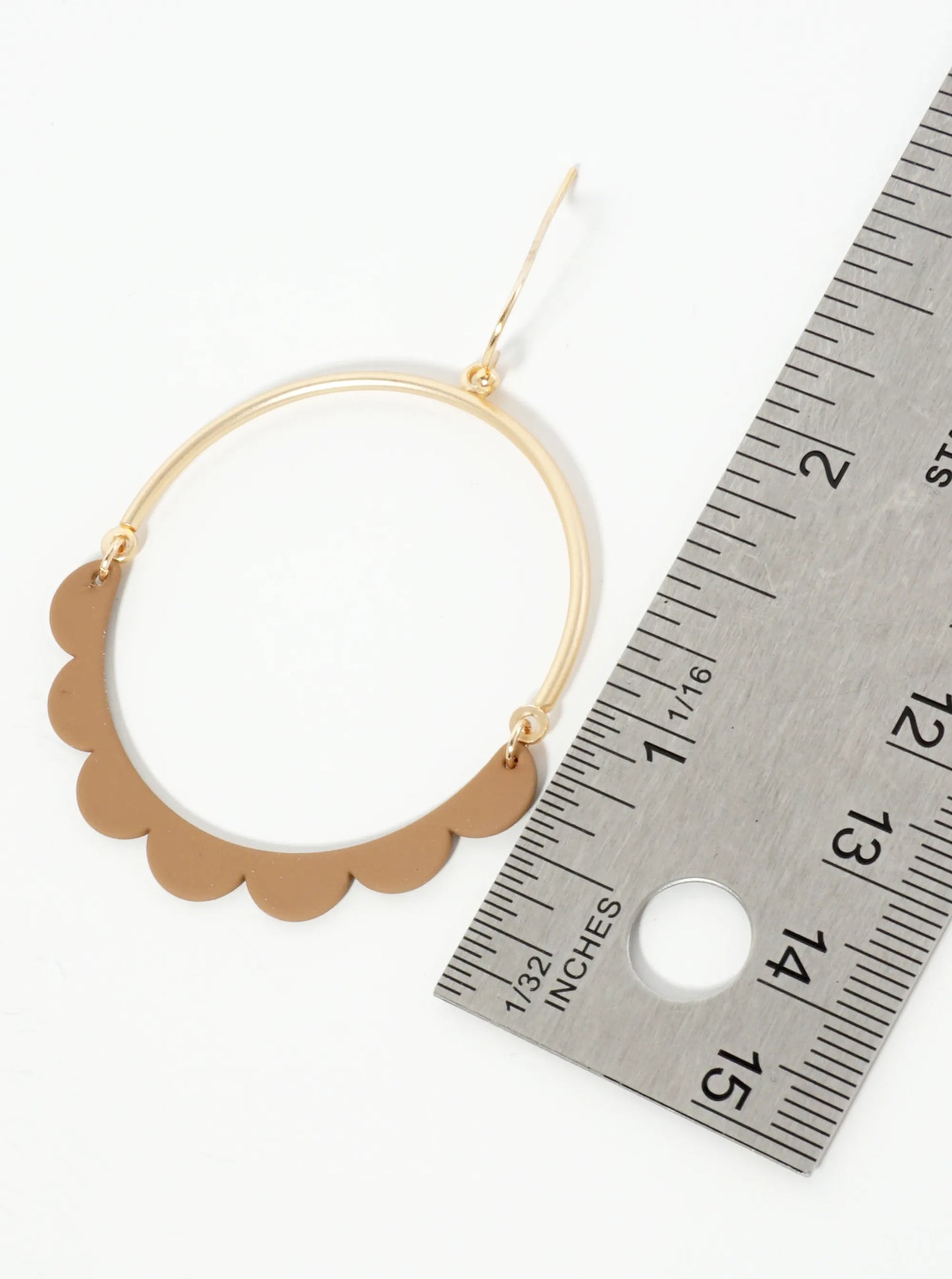 Color Coated Linked Half Circle Dangle Earrings