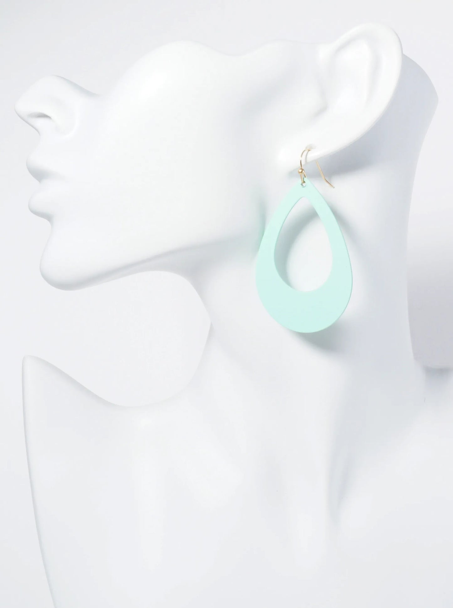 Color Coated Metal Cut Out Teardrop Dangle Earrings