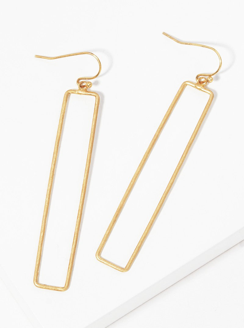 Color Coated Metal Rectangle Drop Dangle Earrings