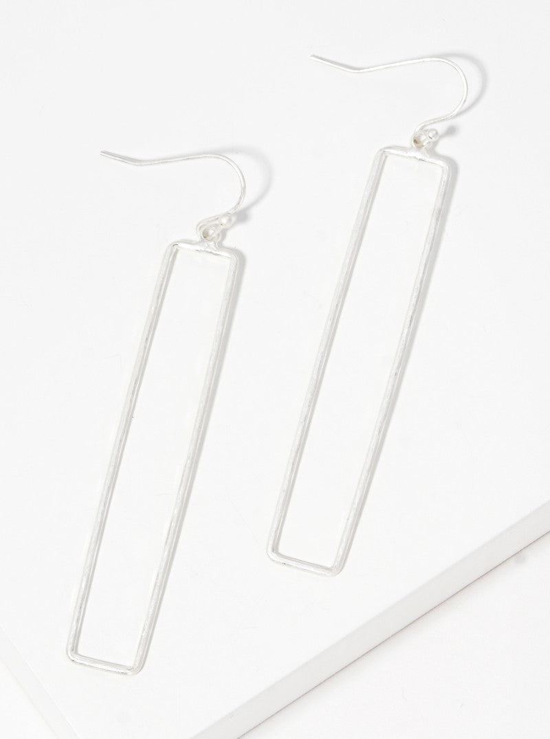 Color Coated Metal Rectangle Drop Dangle Earrings