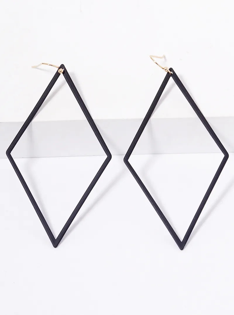 Color Coated Metal Rhombus Dangle Drop Earrings