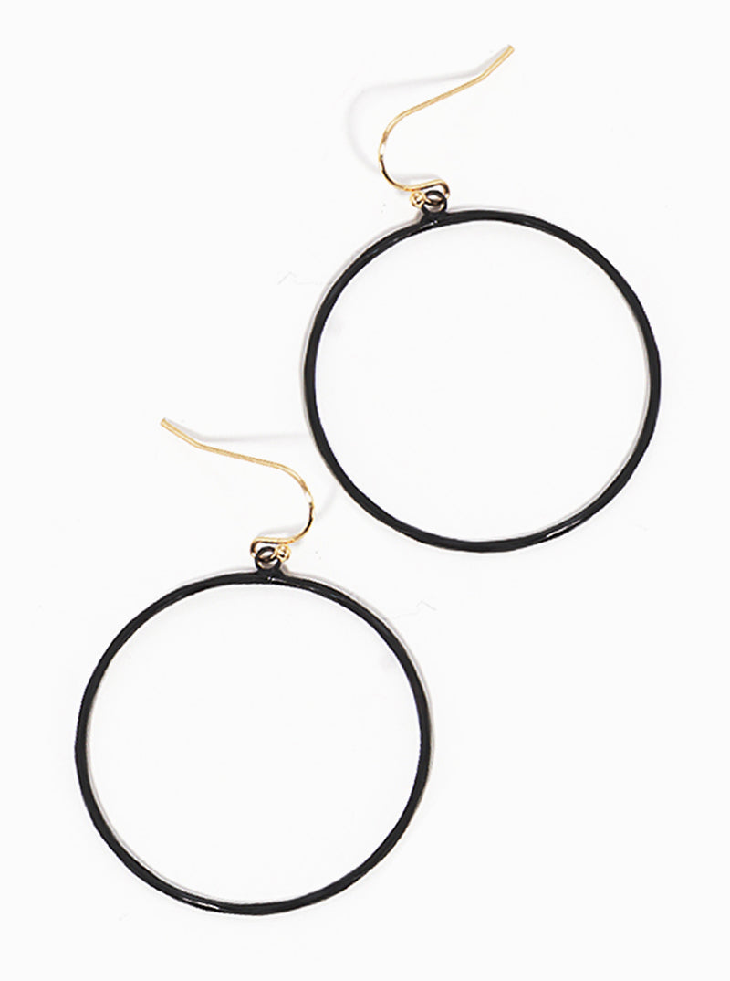 Color Coated Metal Round Shaped Lightweight Dangle Drop Earrings