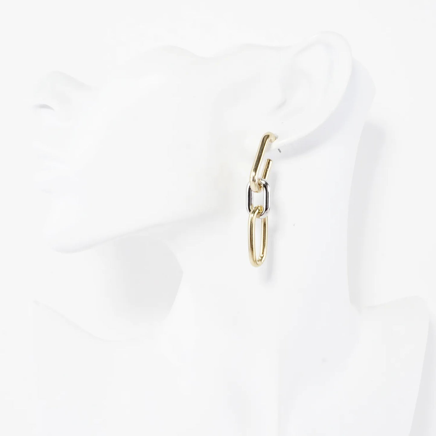 Convertible Mixed-Metal Chain Link Drop Earrings