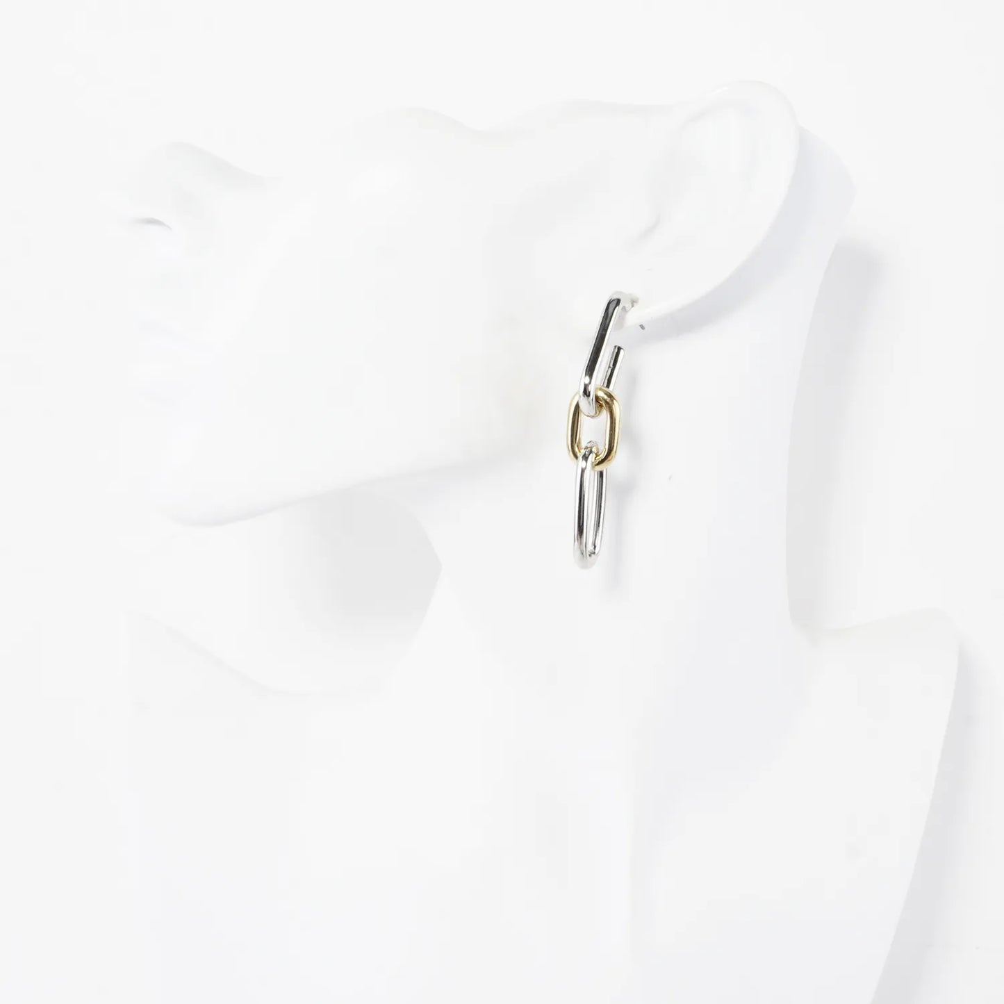 Convertible Mixed-Metal Chain Link Drop Earrings