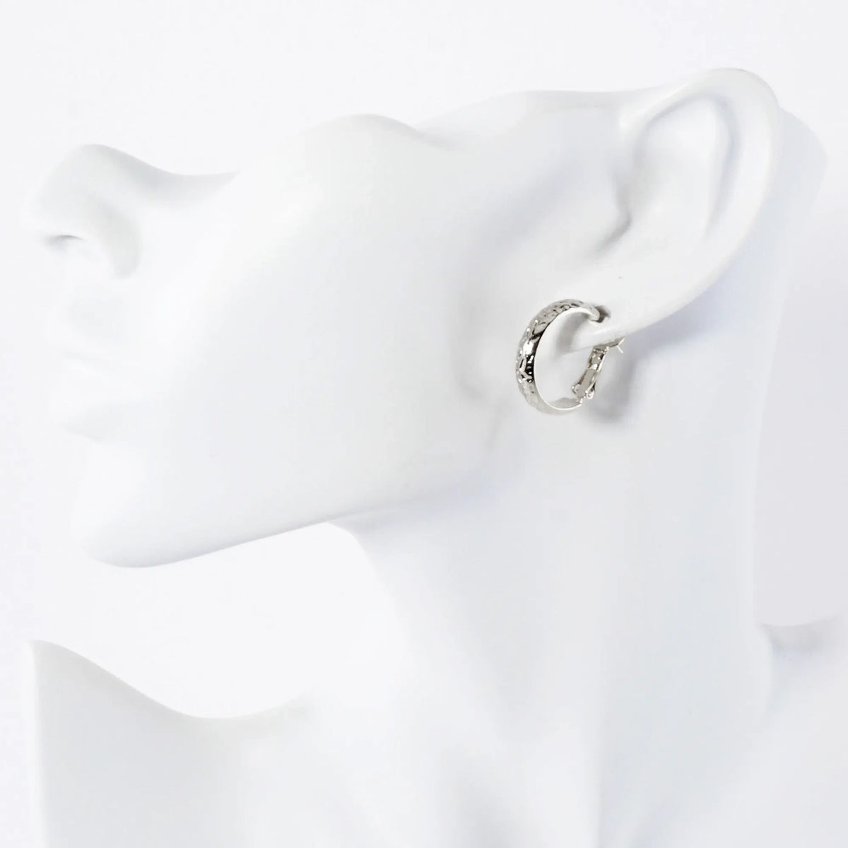 Crinkled-Texture 4mm Wide 14K-Gold-Dipped Brass 20mm Omega-Back Hoop Earrings