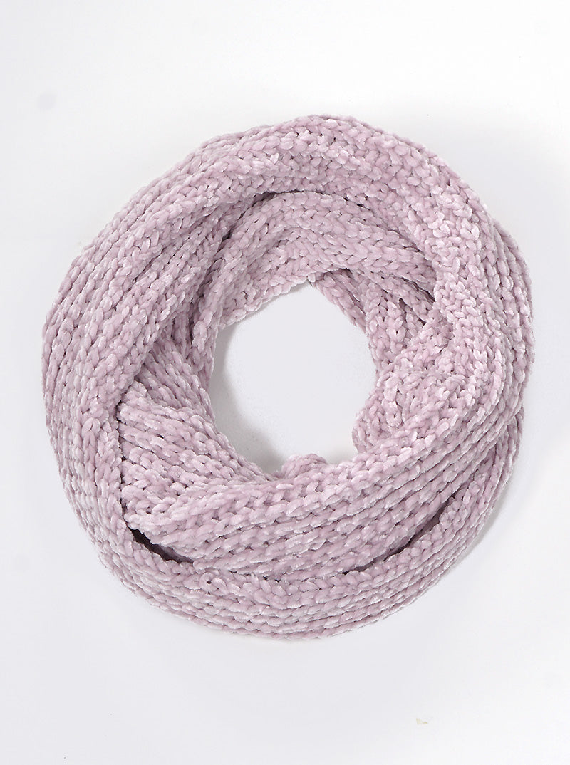 Crochet Velvet Double Loop Soft Infinity Scarf