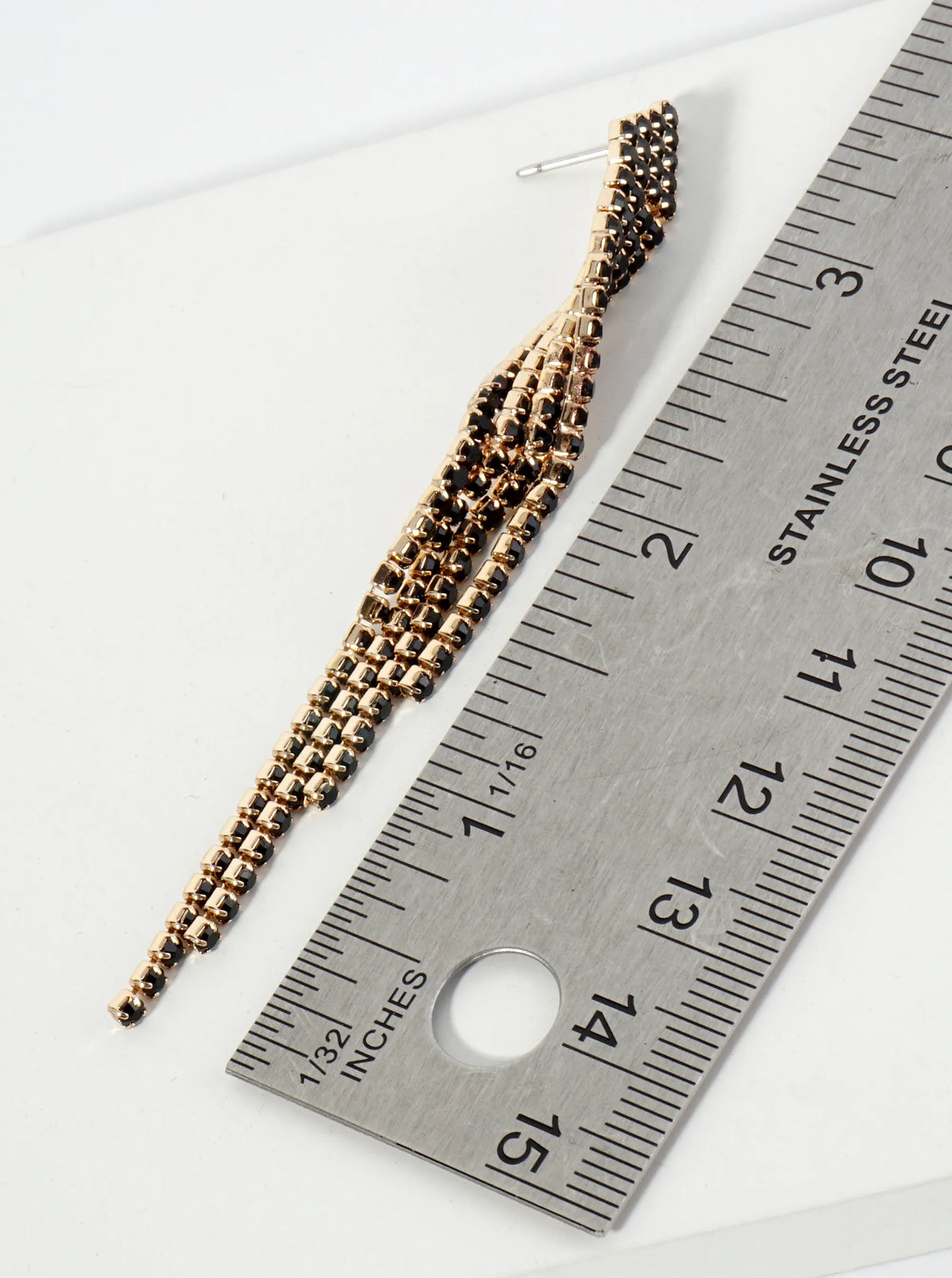 Crystal Earrings With Four Beautifully Cascading Strands Of Rhinestones