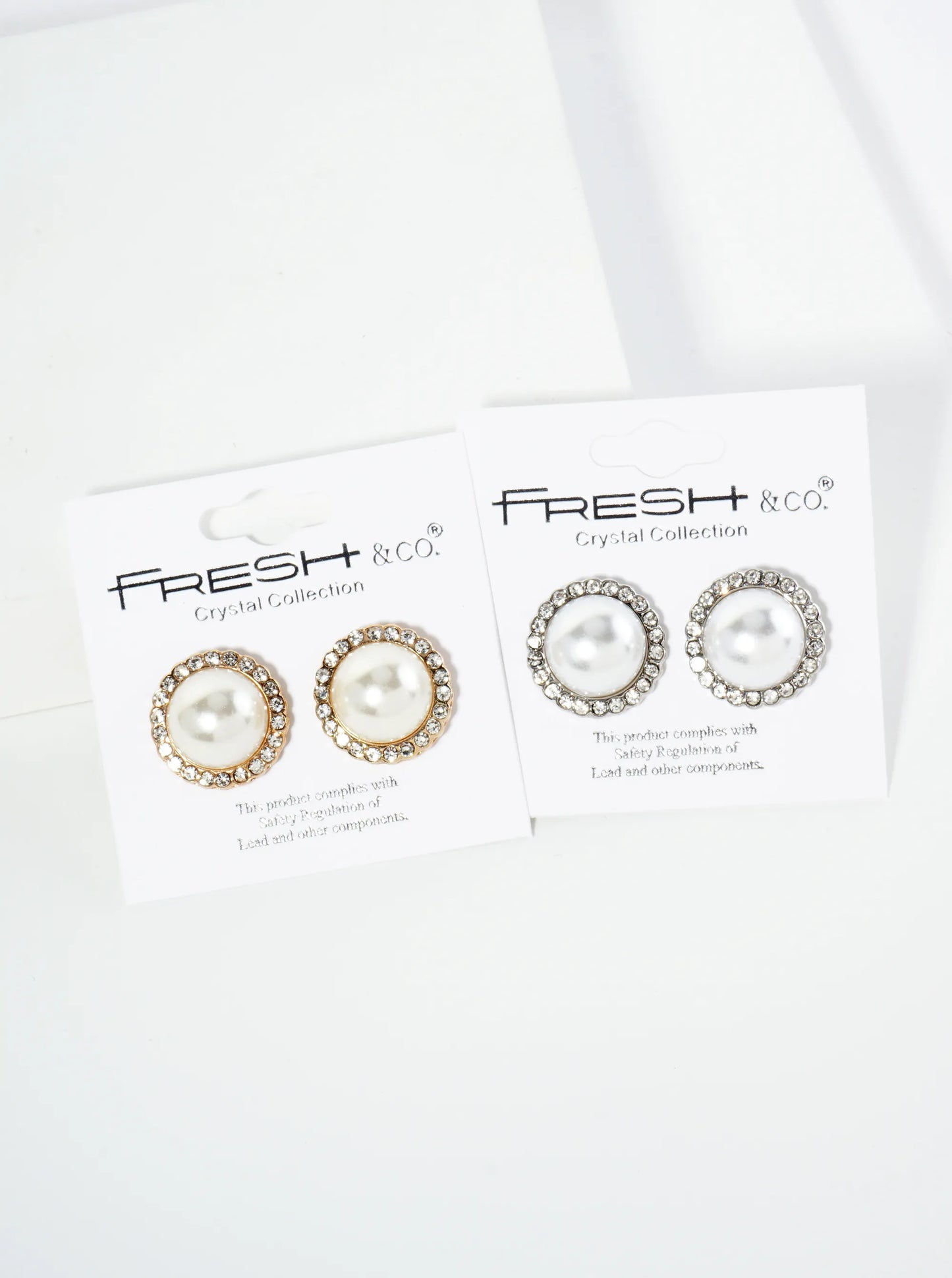 Crystal Encircling Pearl Bead Button Stud Earrings