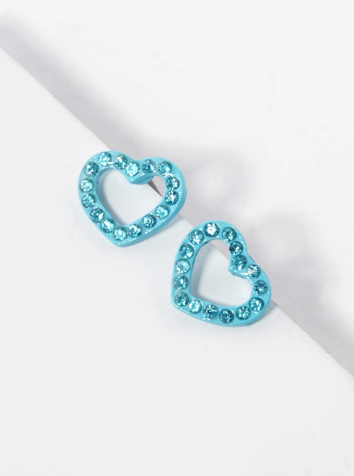 Crystal Pave 10mm Dainty Heart Stud Earrings