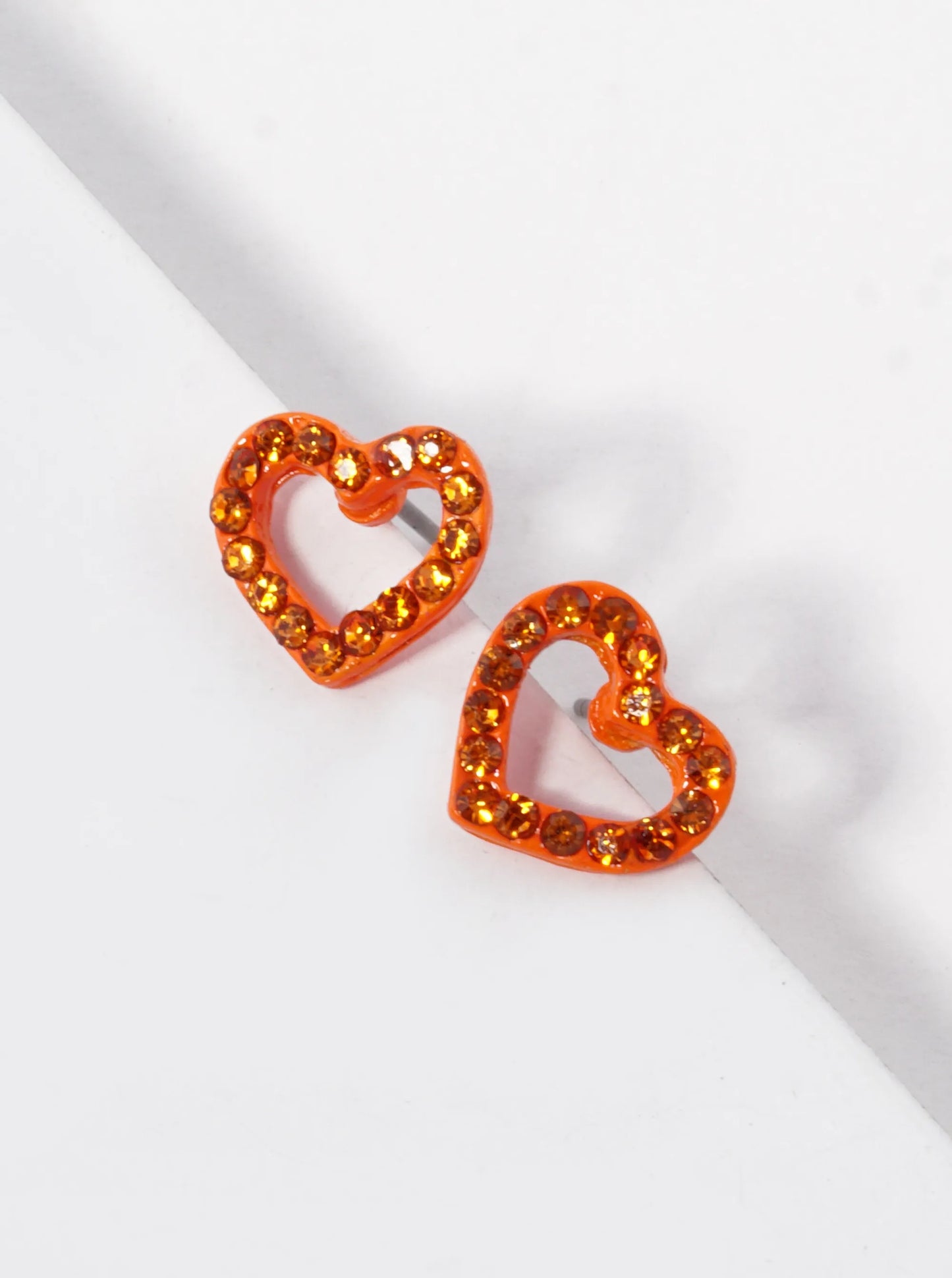 Crystal Pave 10mm Dainty Heart Stud Earrings