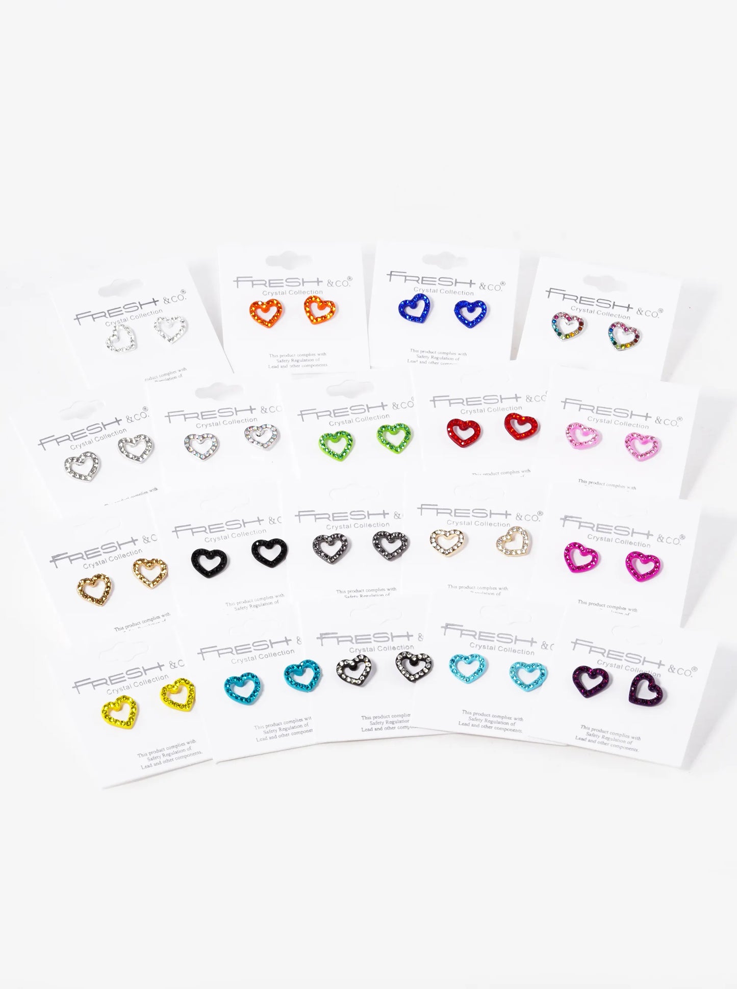 Crystal Pave 10mm Dainty Heart Stud Earrings
