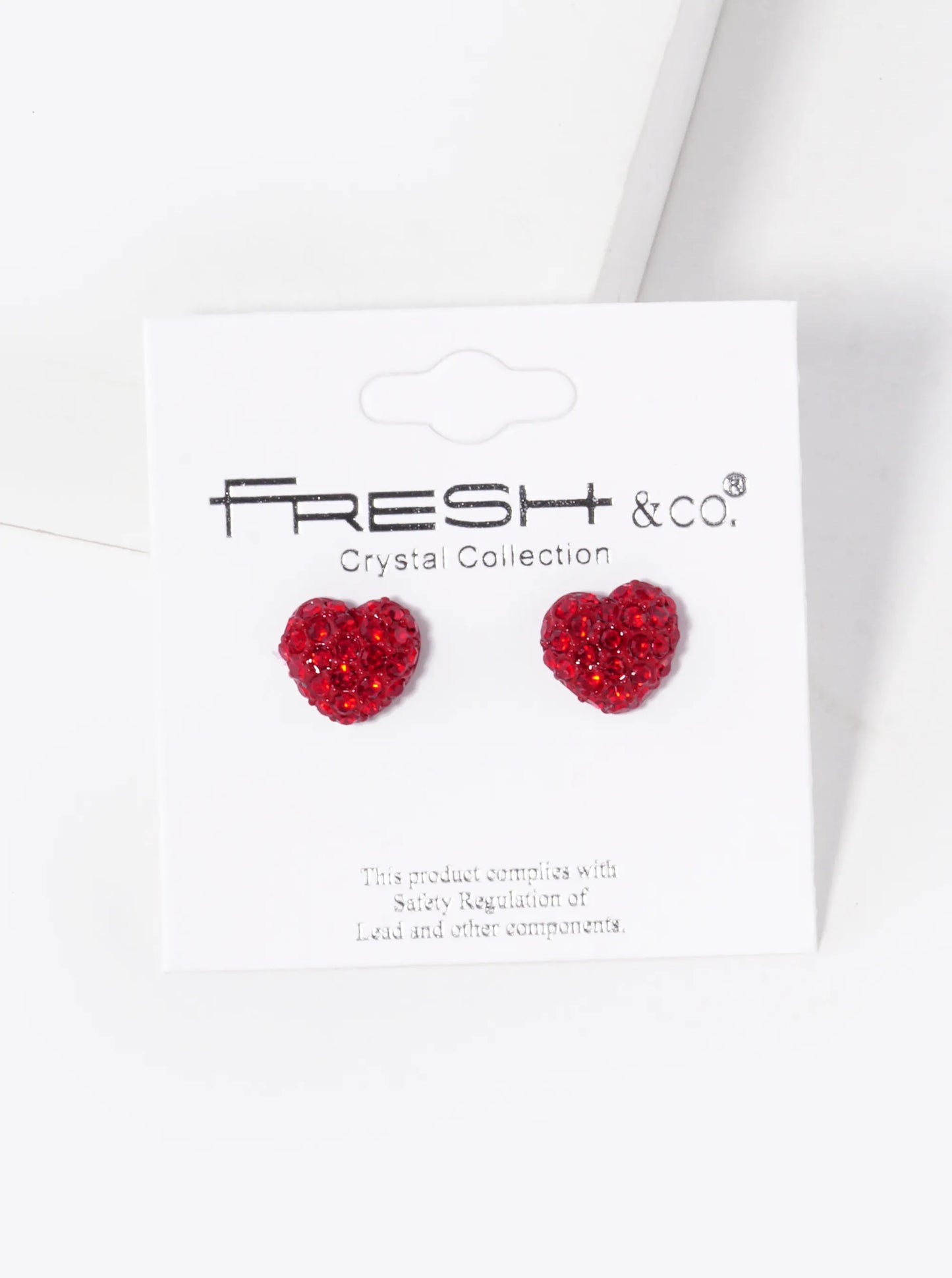 Crystal Pave 10mm Puffy Heart Stud Earrings