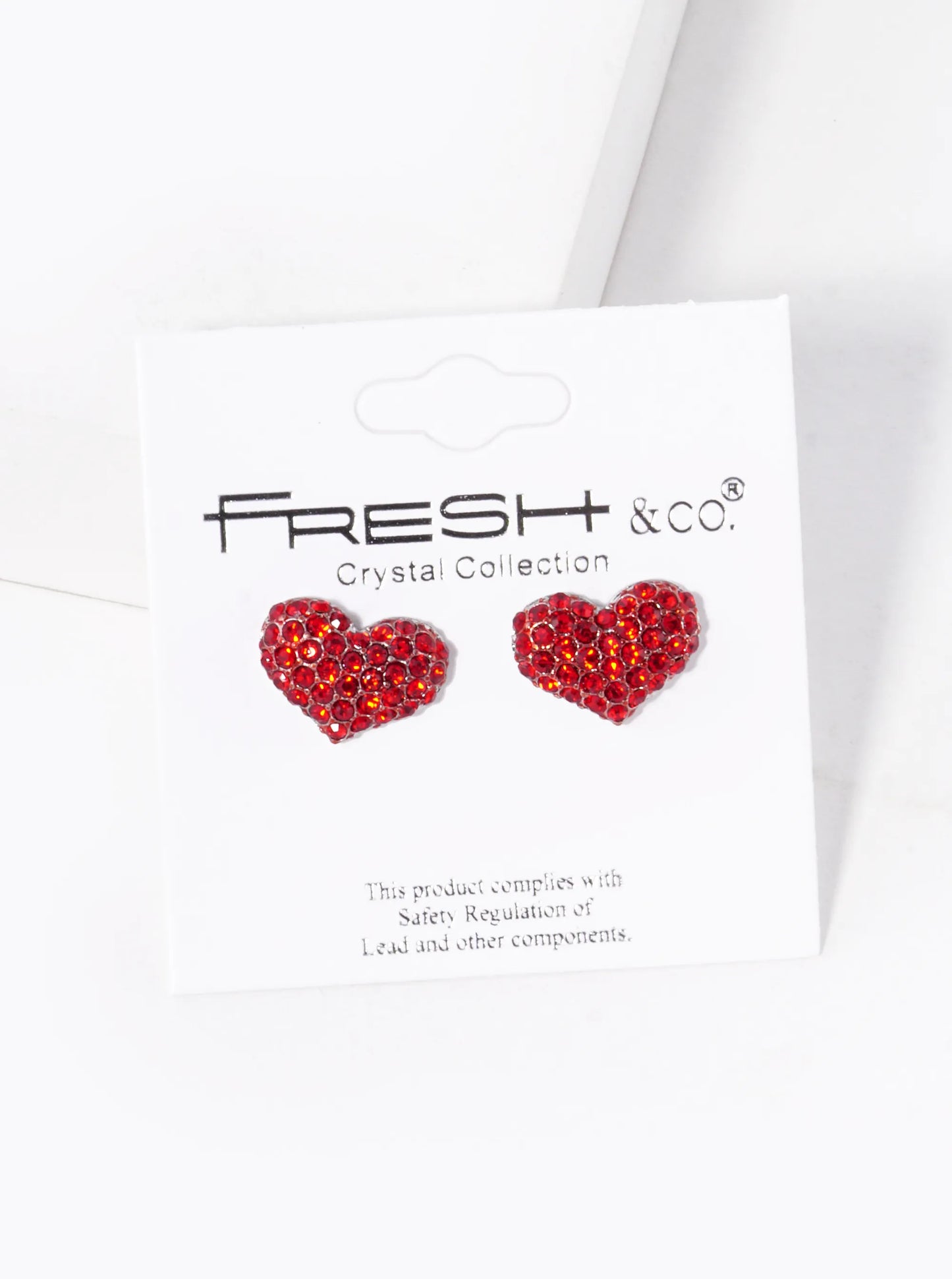 Crystal Pave 10mm Puffy Heart Stud Earrings