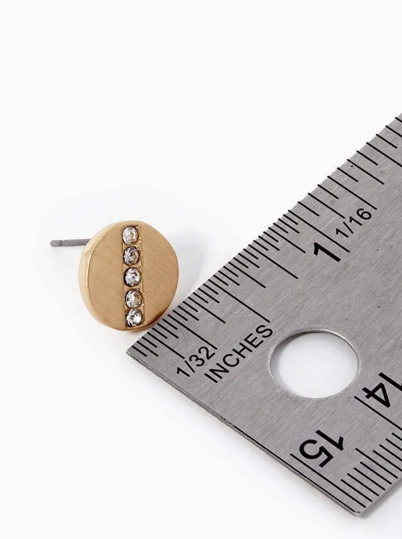 Crystal Pave 11mm Round Stud Earrings