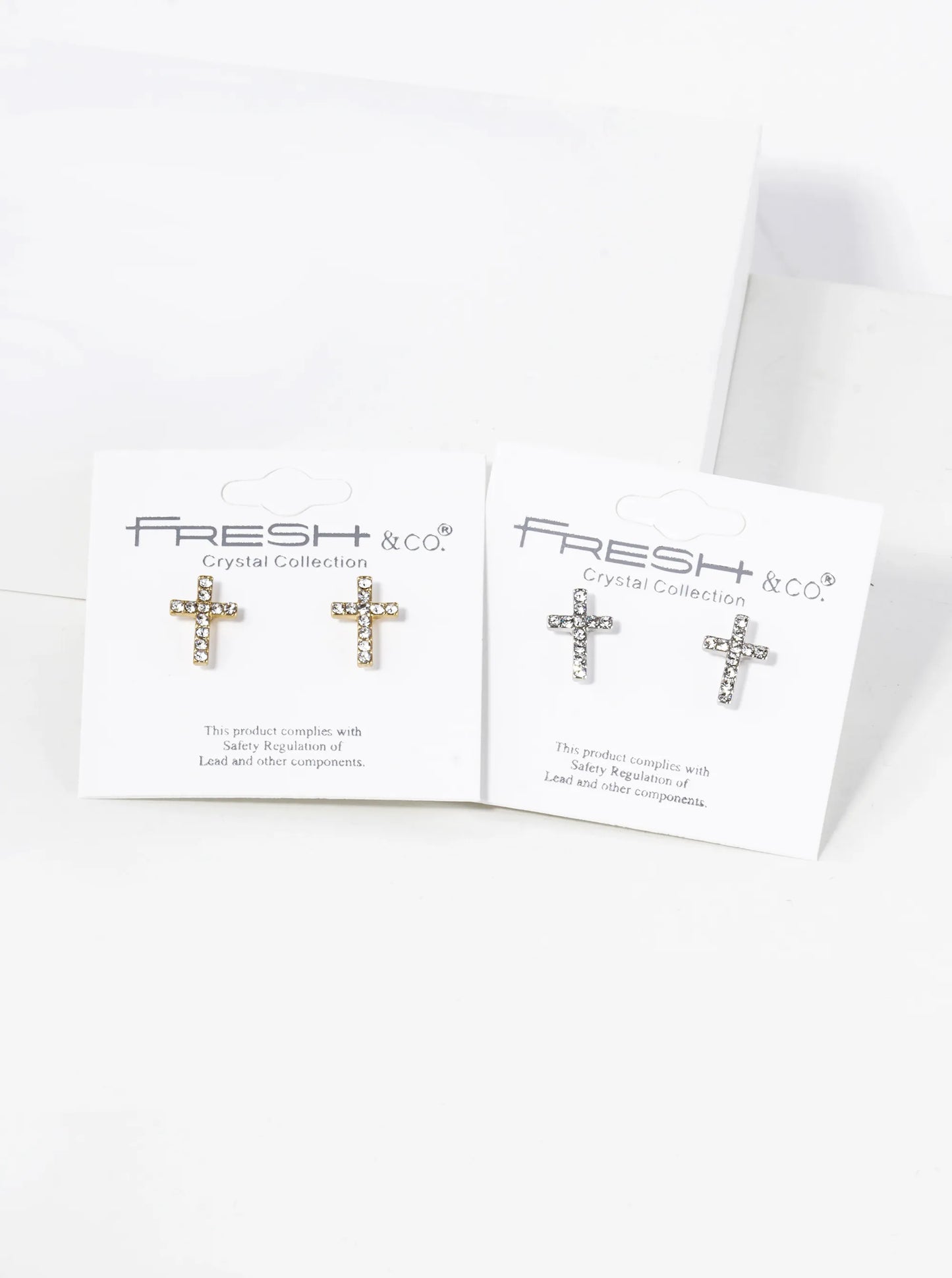 Crystal Pave 12mm Cross Stud Earrings