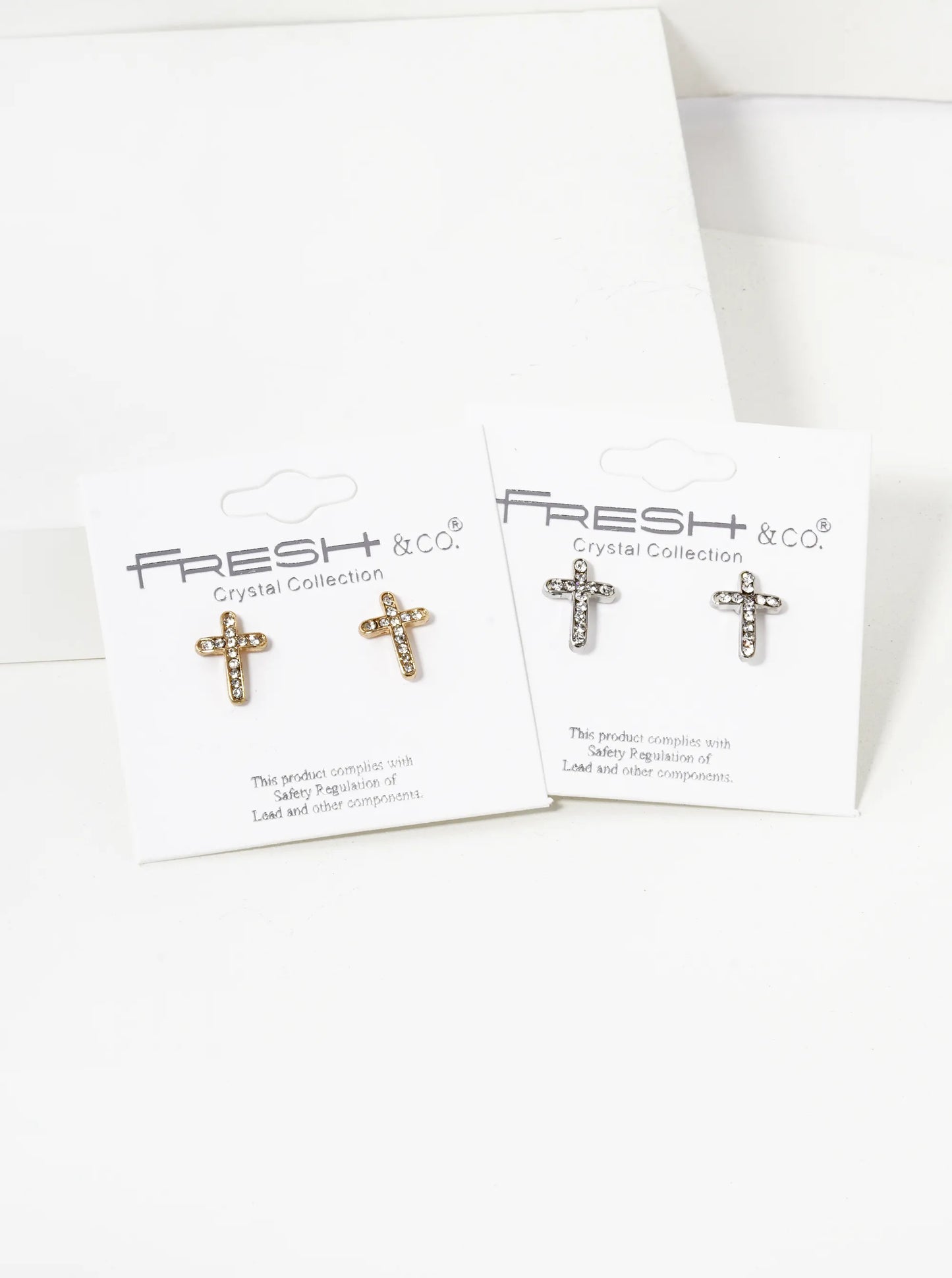 Crystal Pave 12mm Cross Stud Earrings