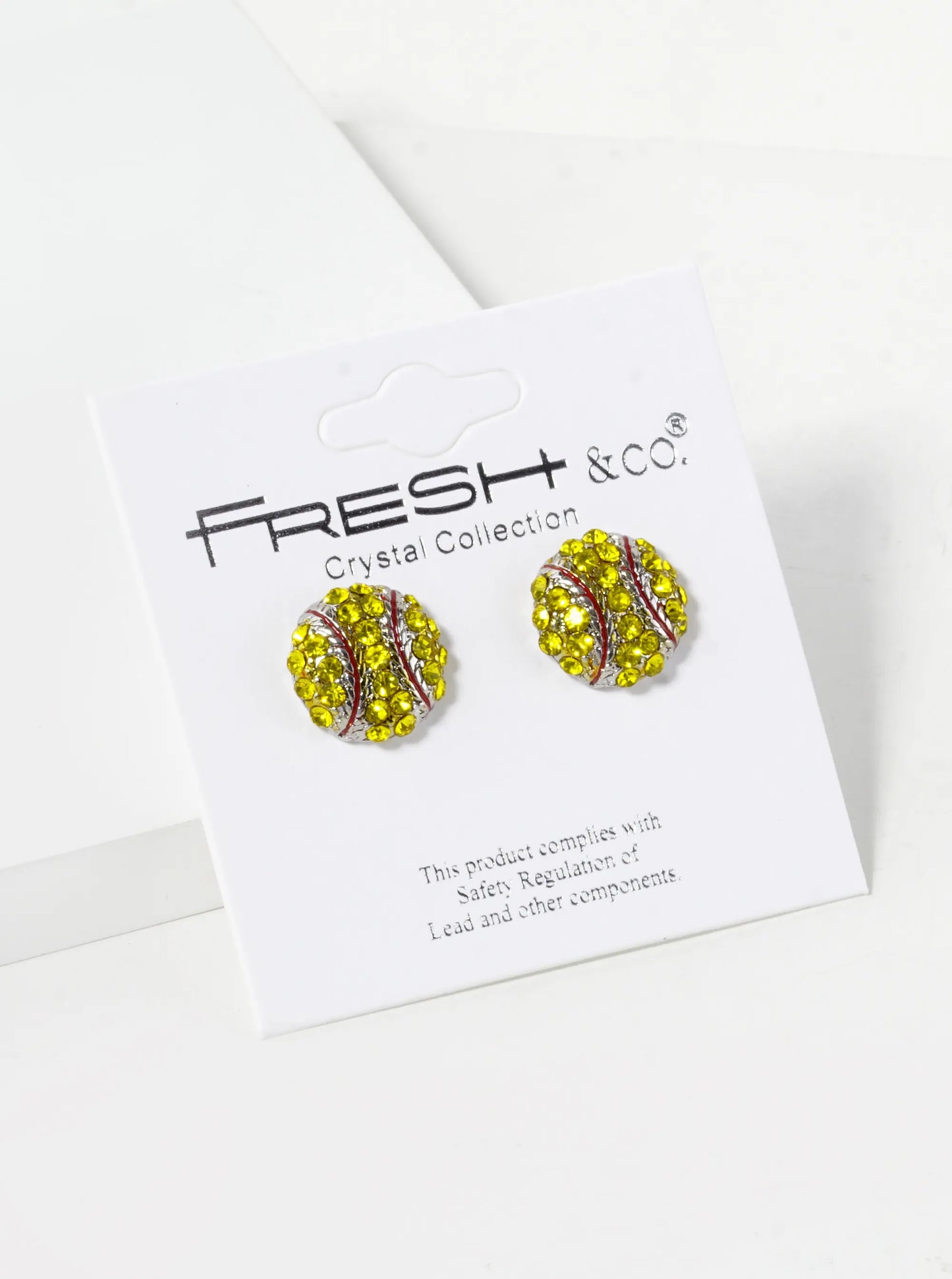 Crystal Pave 12mm Softball Button Stud Earrings