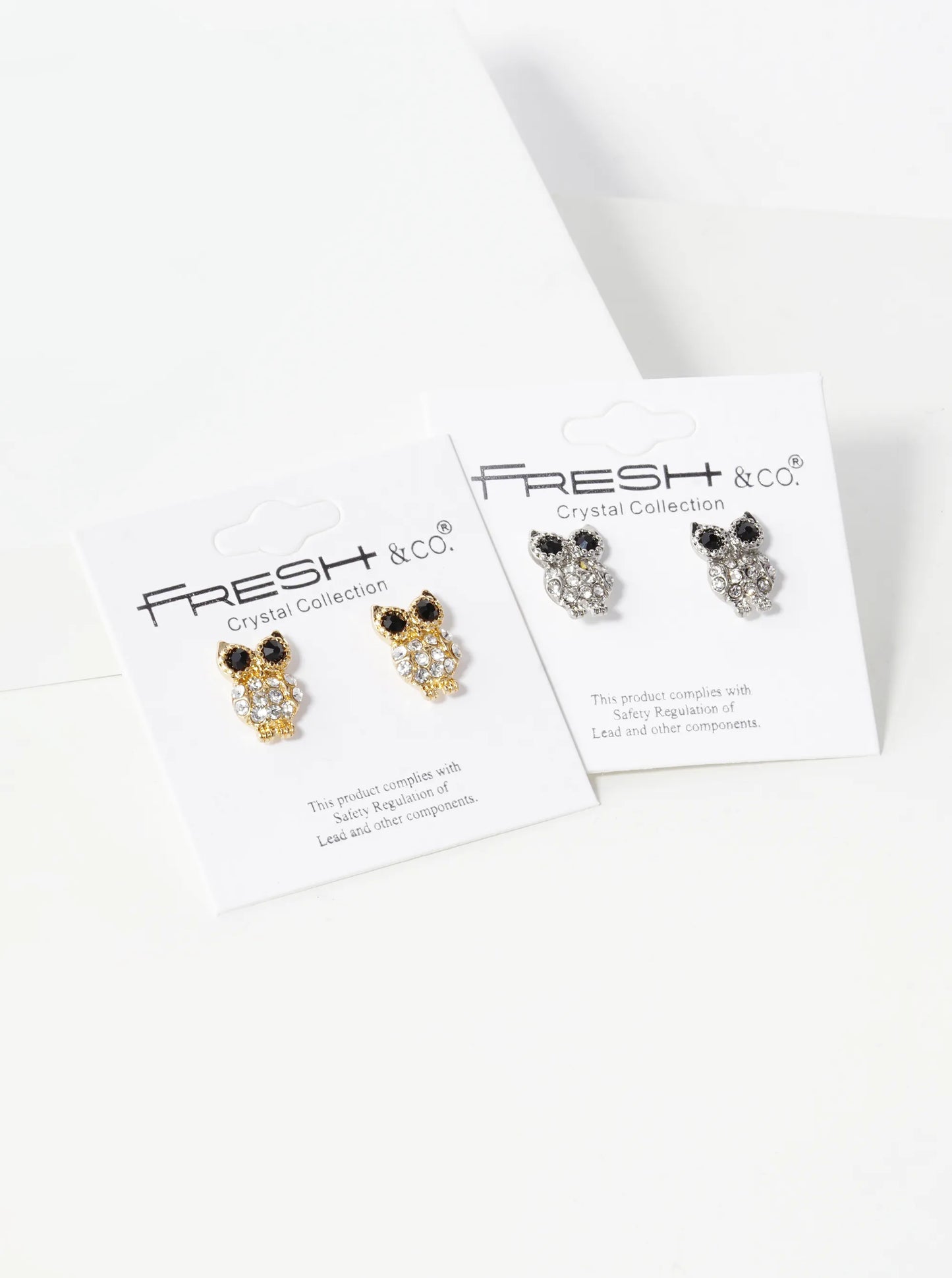 Crystal Pave 13mm Owl Spiritual Stud Earrings
