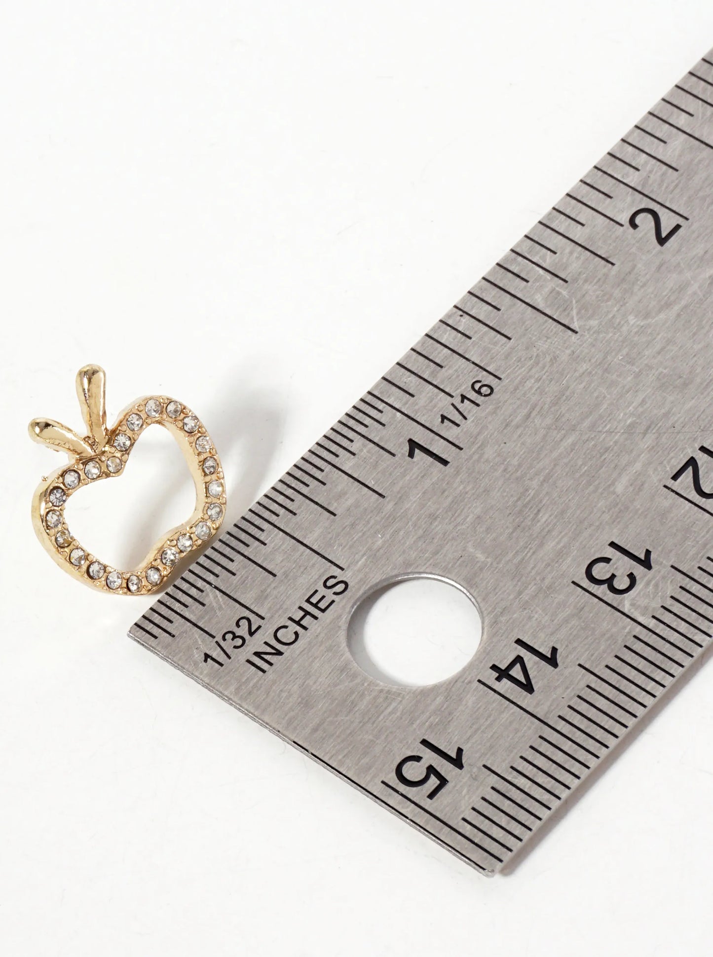 Crystal-Pave 15mm Cutout Apple Stud Earrings