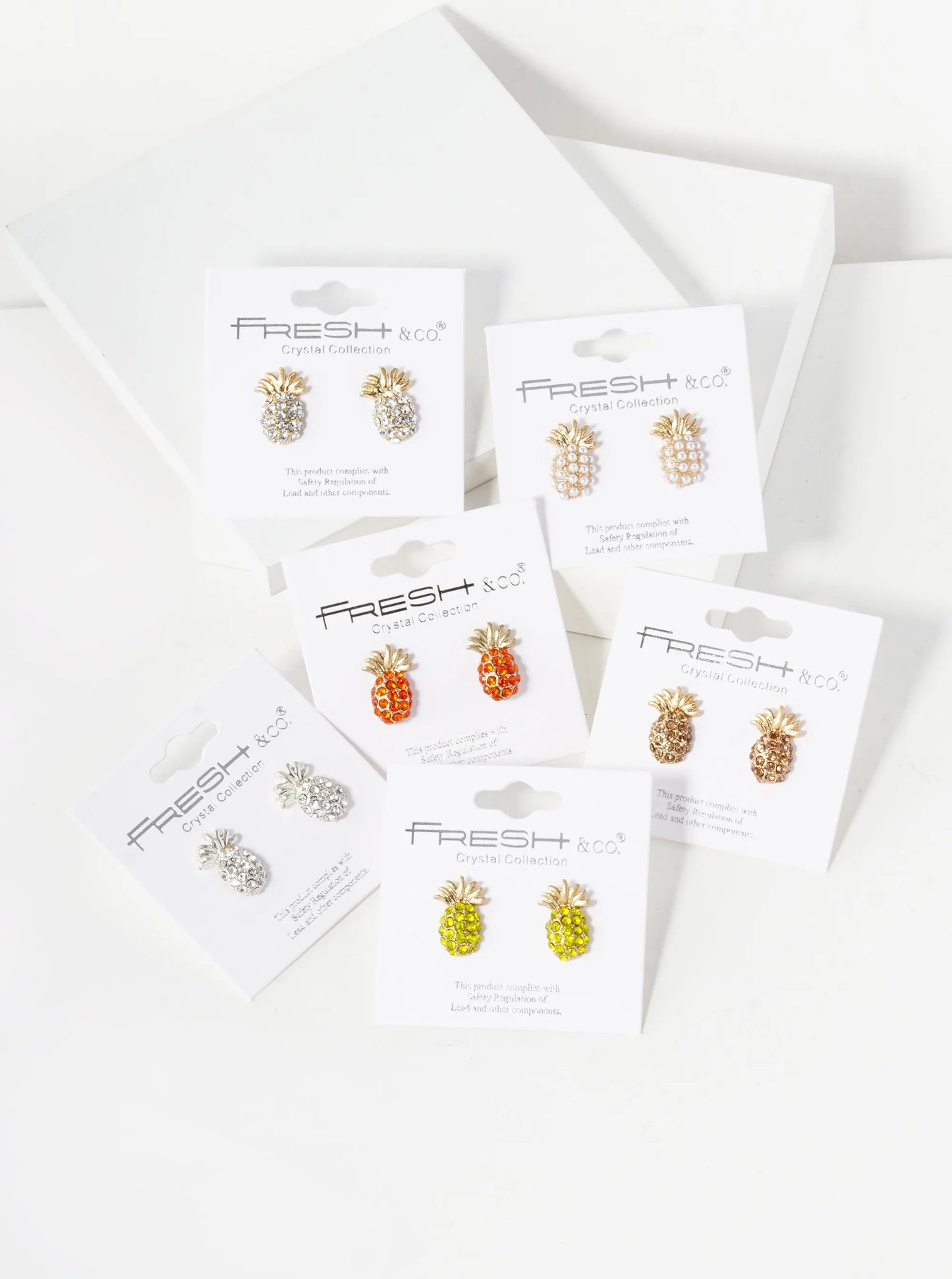 Crystal Pave 15mm Pineapple Stud Earrings