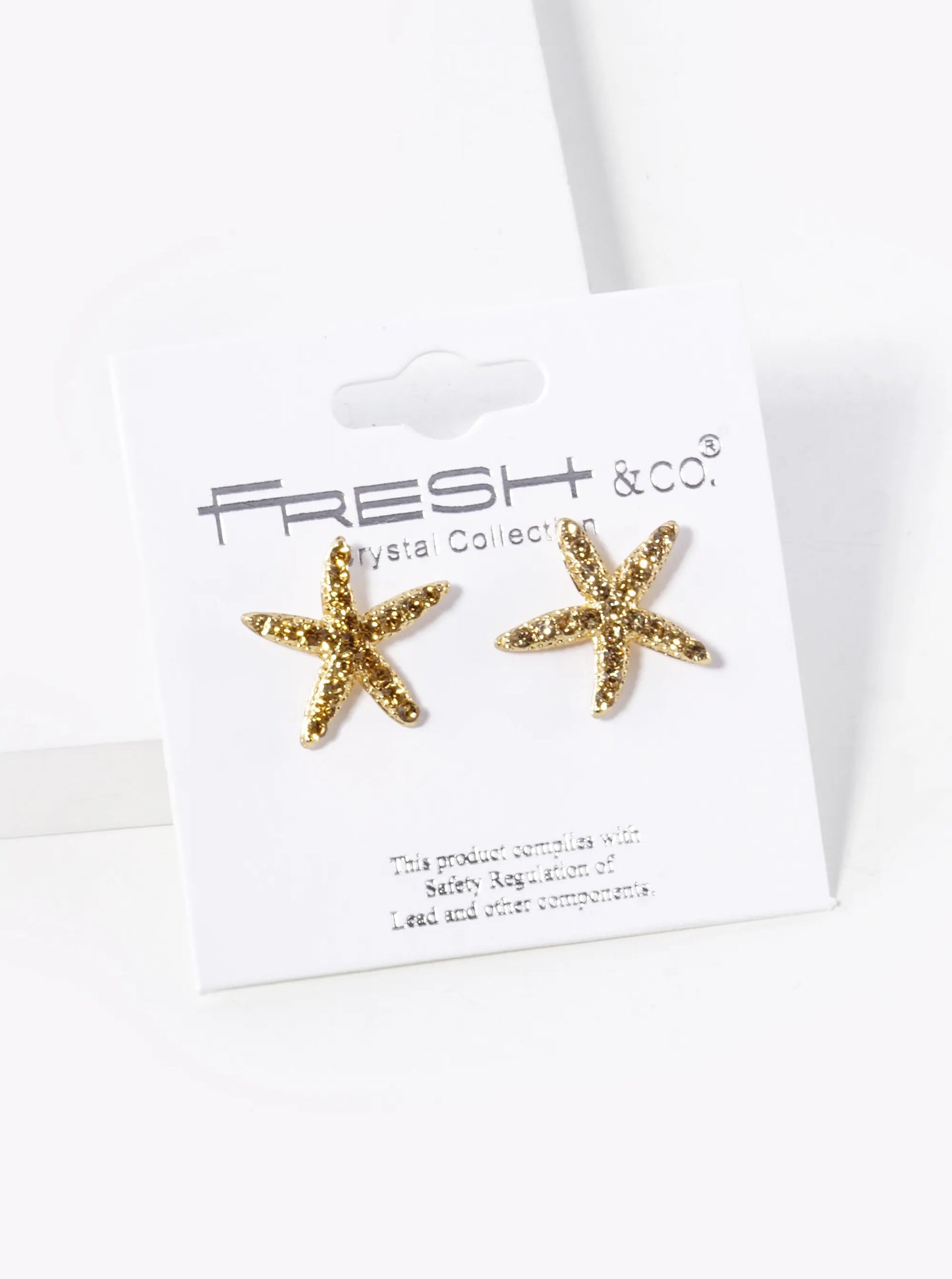 Crystal Pave 15mm Starfish Stud Earrings