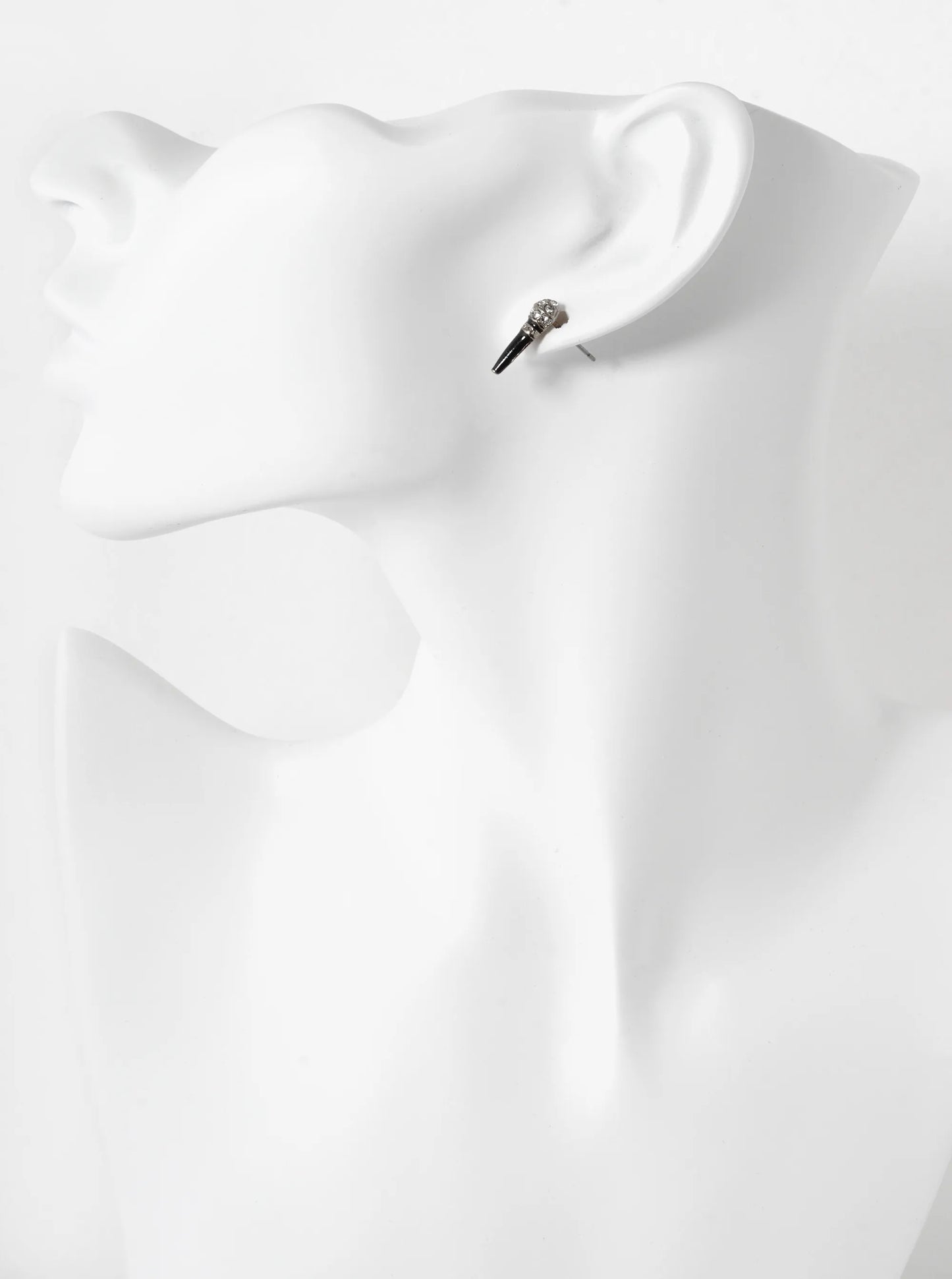 Crystal Pave 15mm Tiny Microphone Stud Earrings