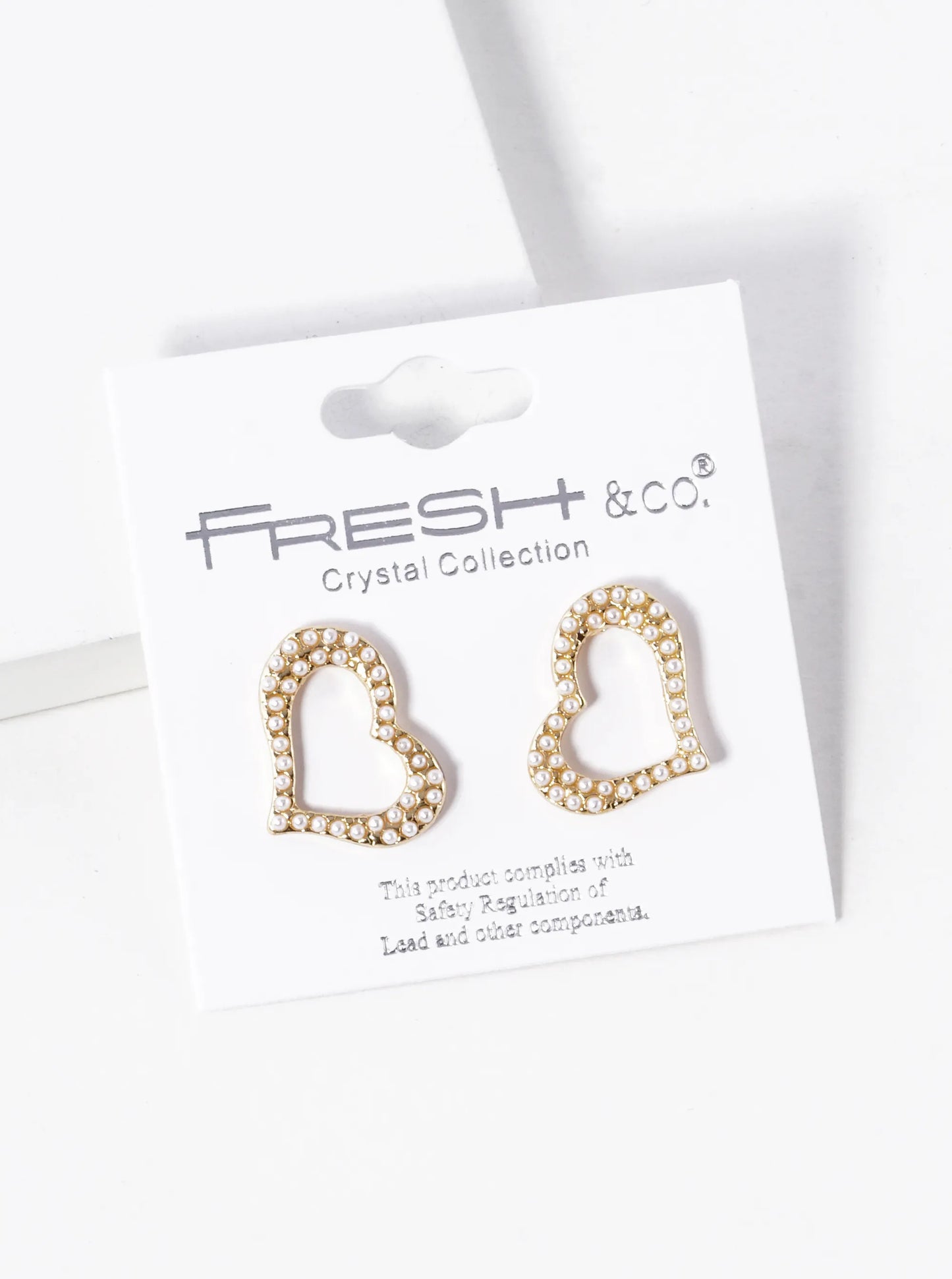 Crystal Pave 17mm Heart Stud Earrings