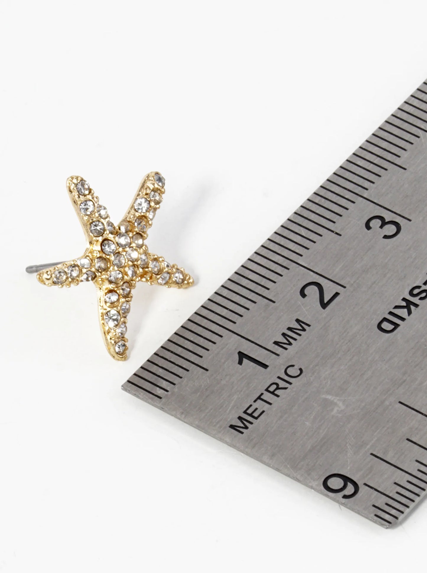 Crystal Pave 18mm Starfish Stud Earrings
