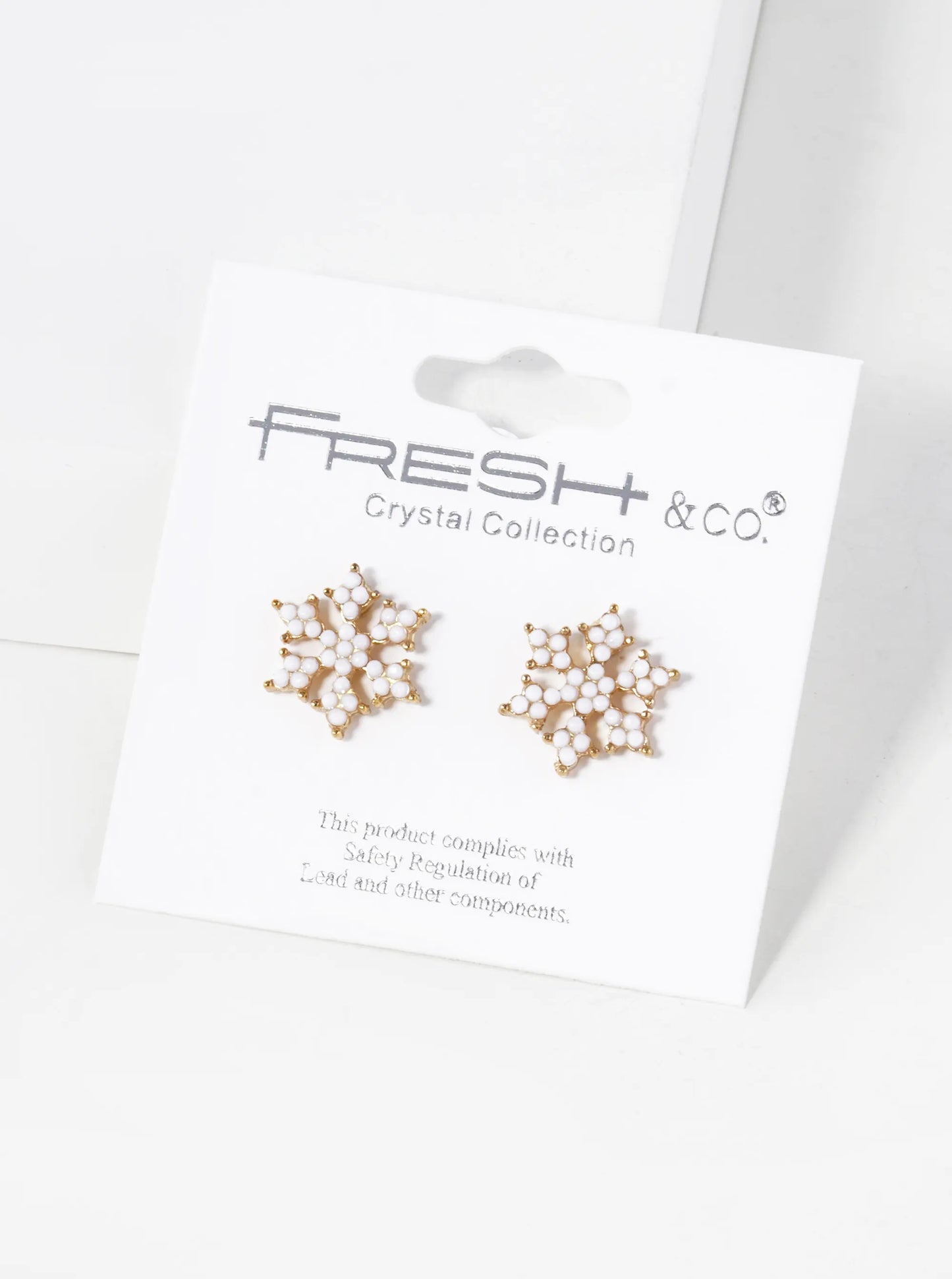 Crystal Pave 19mm Snowflake Stud Earrings