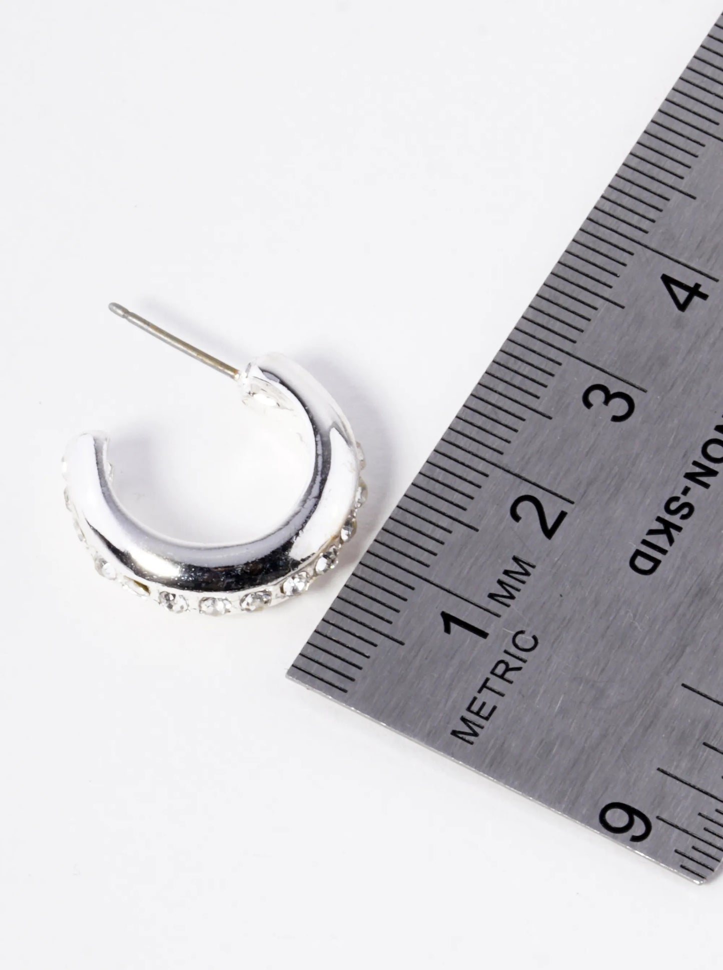 Crystal Pave 20mm Open Hoop Earrings