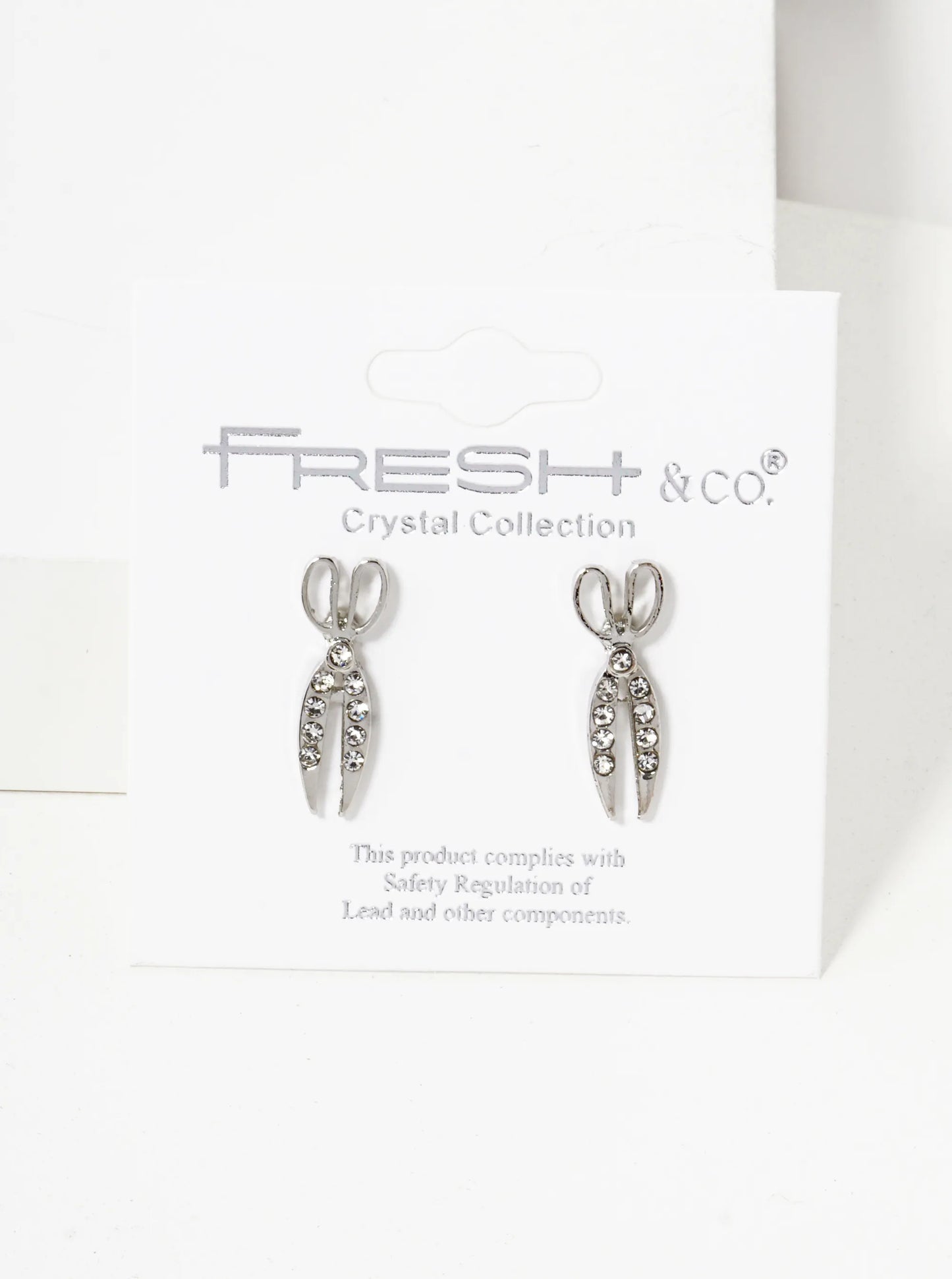 Crystal Pave 20mm Two Pairs Of Scissors Stud Earrings