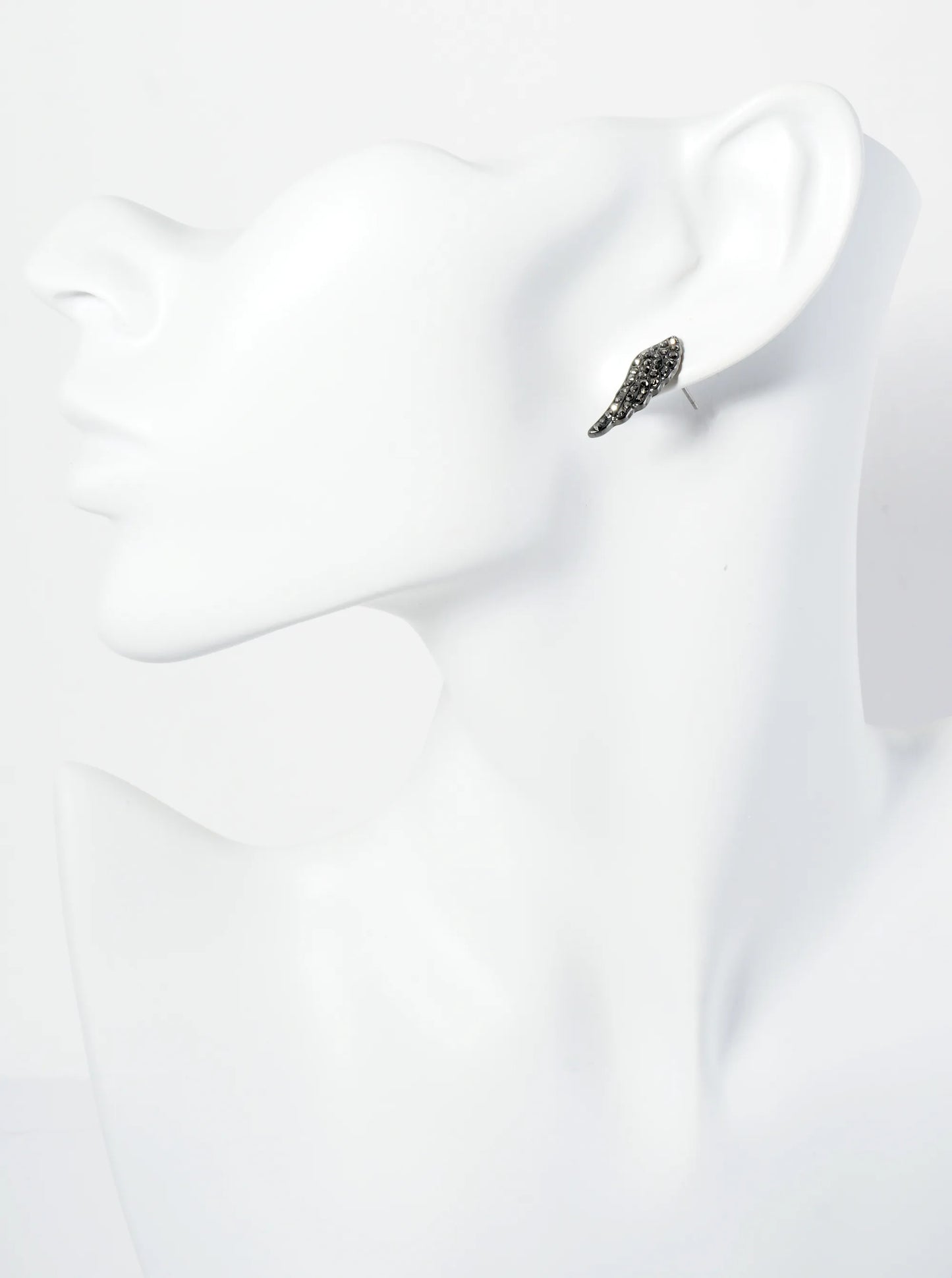 Crystal Pave 22mm Angel Wings Stud Earrings