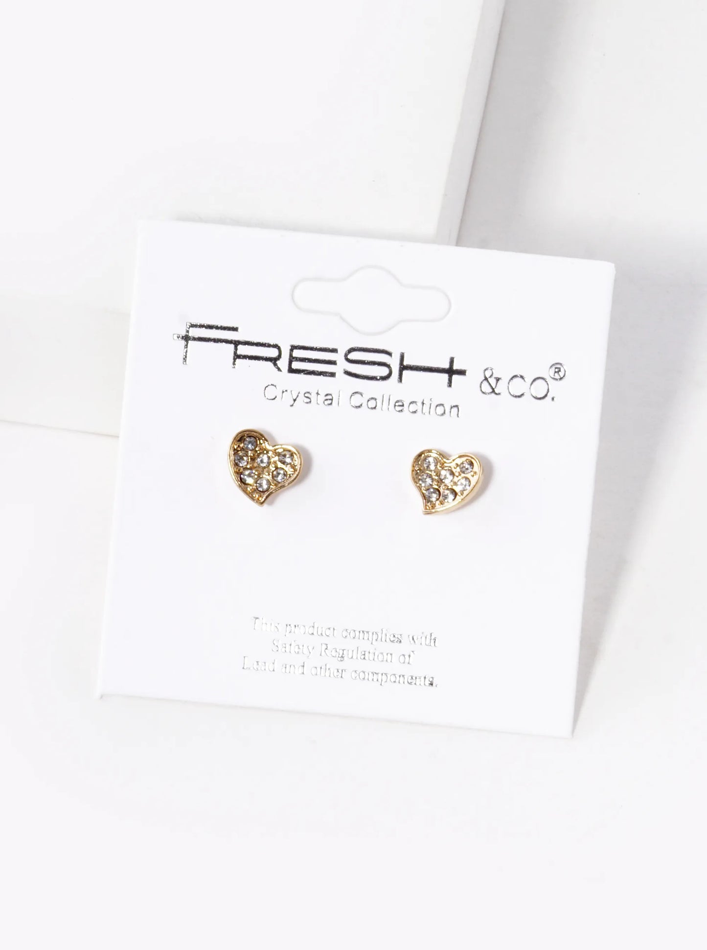 Crystal Pave 7mm Dainty Organic Heart Stud Earrings