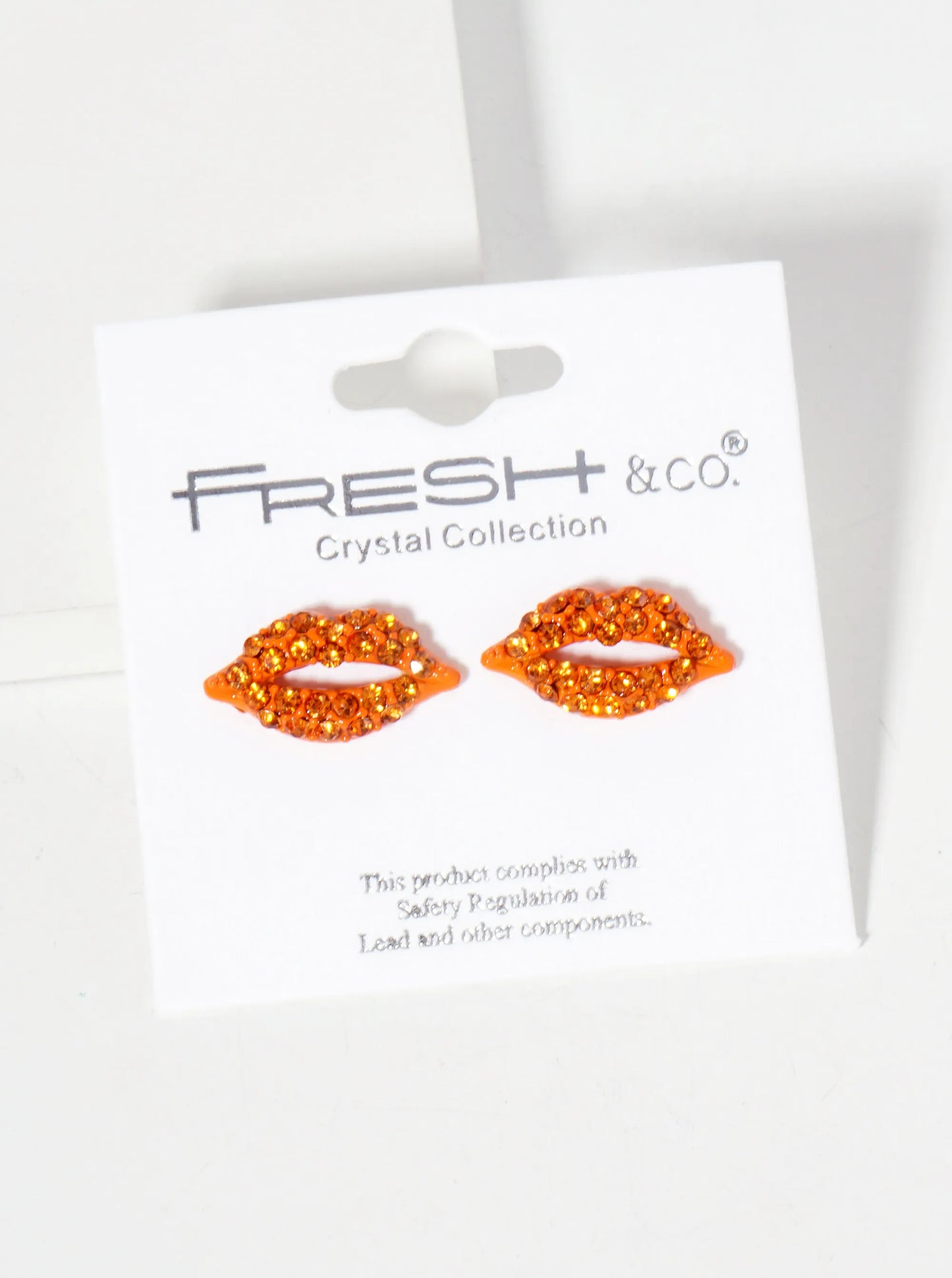 Crystal-Pave 9mm Lips Post Stud Earrings