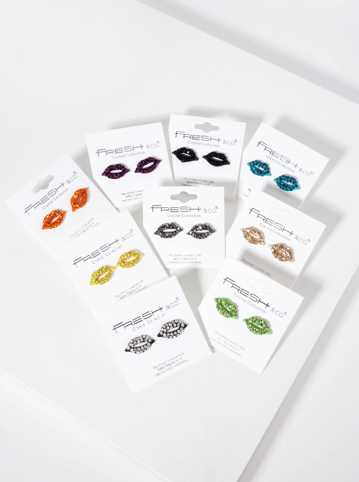 Crystal-Pave 9mm Lips Post Stud Earrings