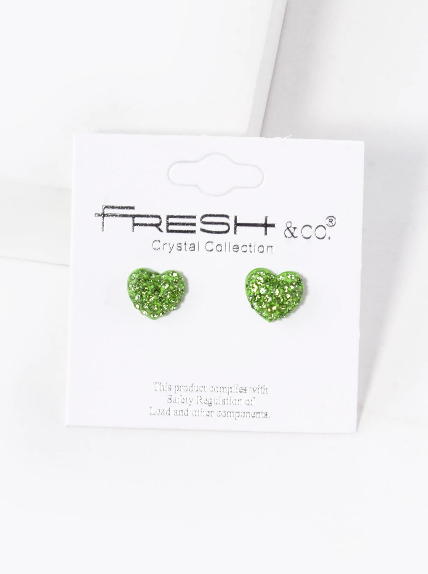 Crystal Pave 9mm Puffy Heart Stud Earrings