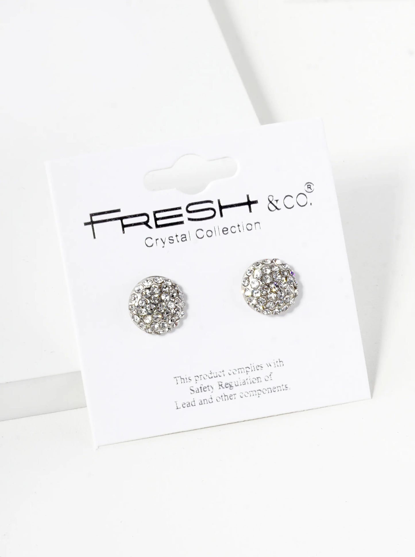 Crystal Pave 9mm Round Button Stud Earrings