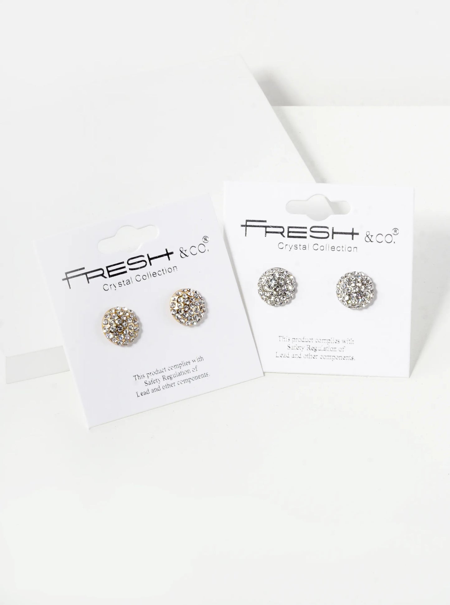 Crystal Pave 9mm Round Button Stud Earrings